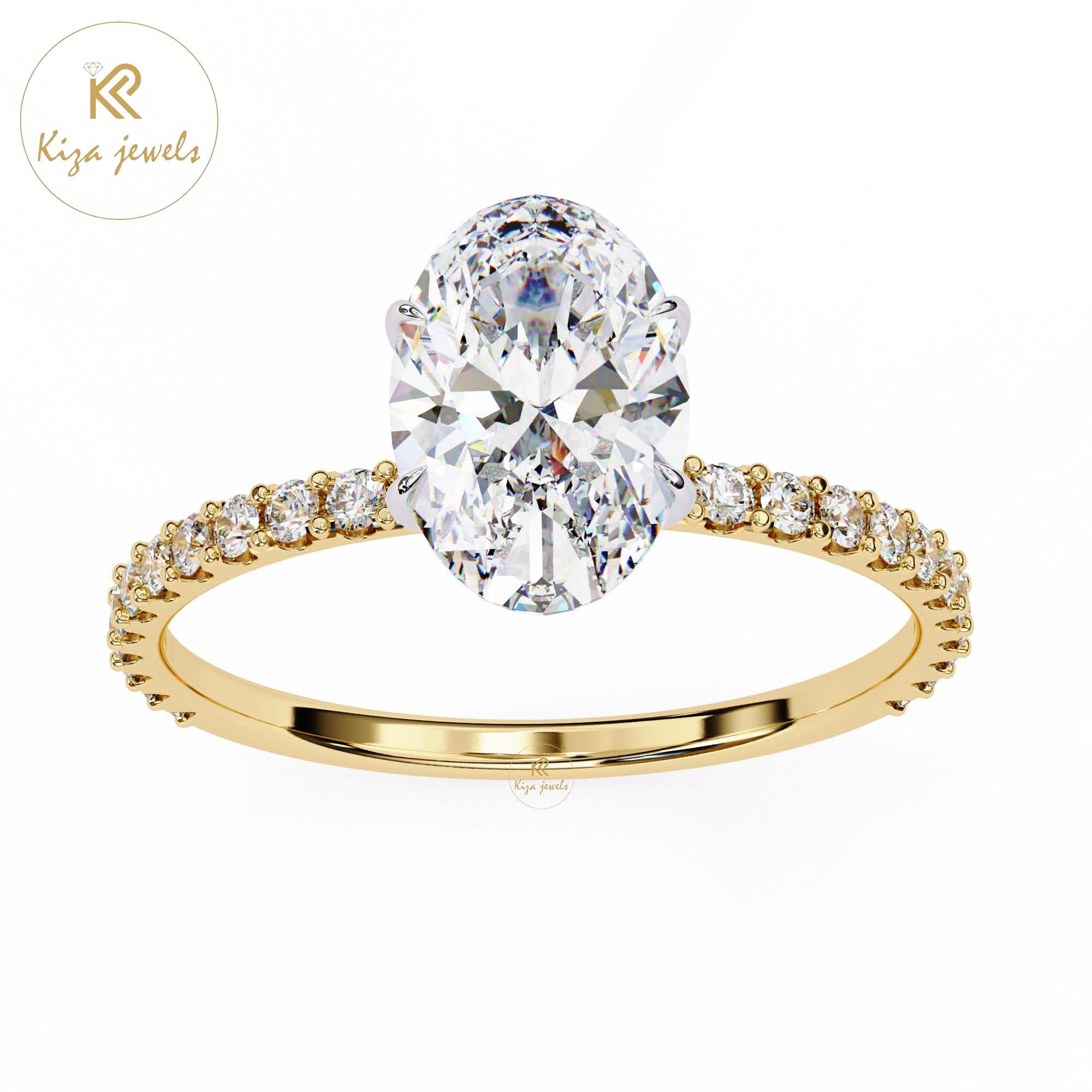 1.495 TDW Oval & Round Cut Women's Diamond Halo Ring