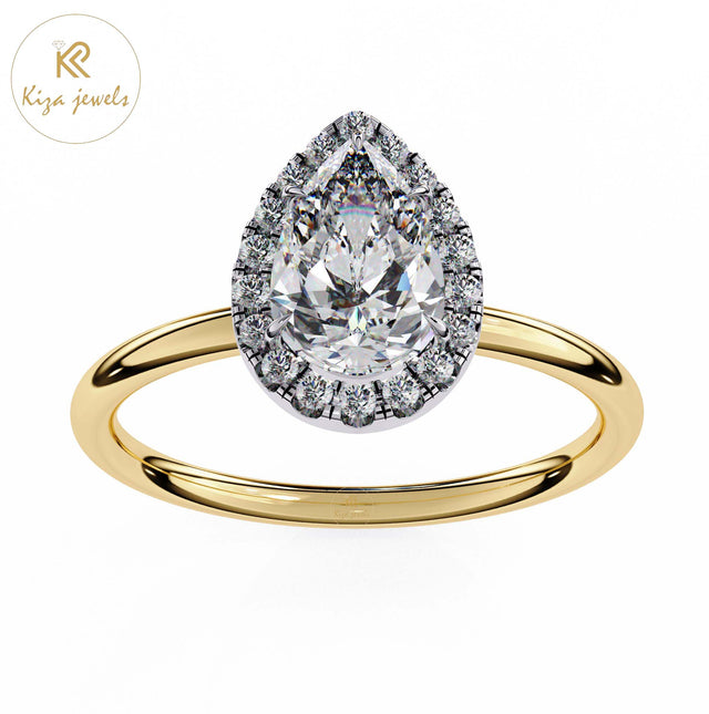 1.35 TDW Round Cut Women's Diamond Minimalist Ring