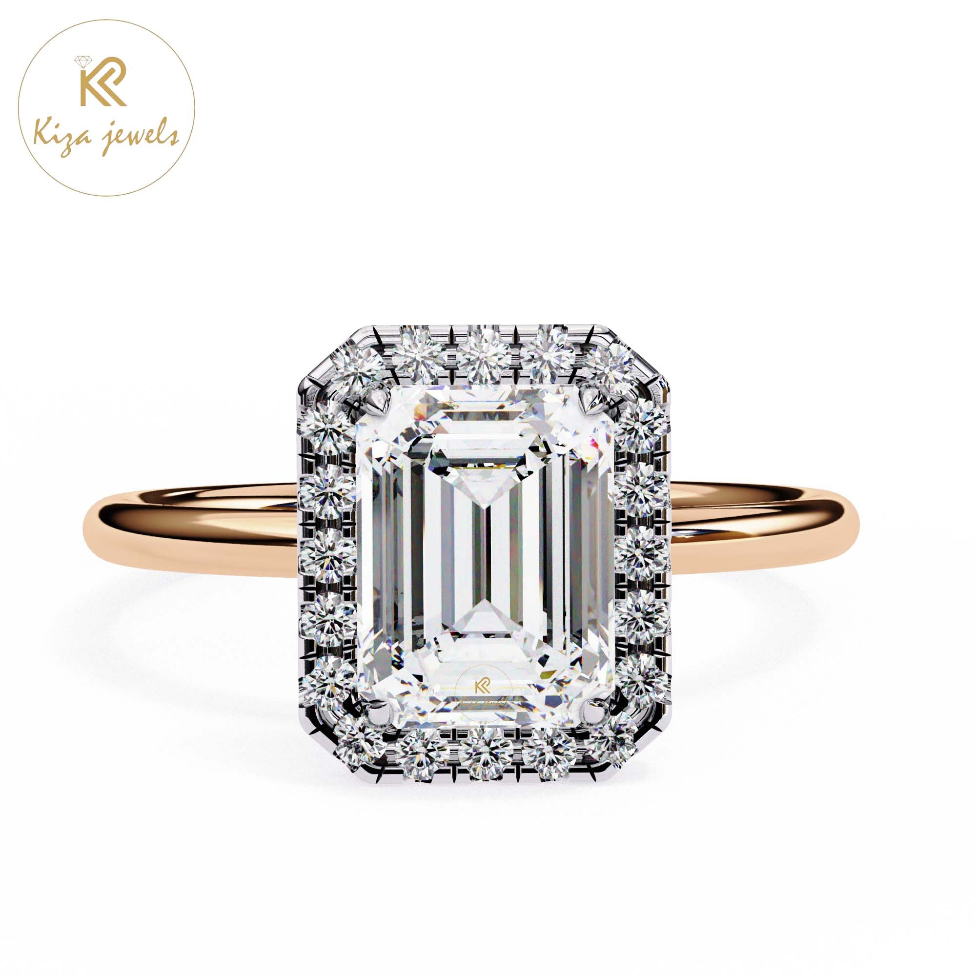 1.83 TDW Round & Emerald Cut Women's Diamond Minimalist Ring