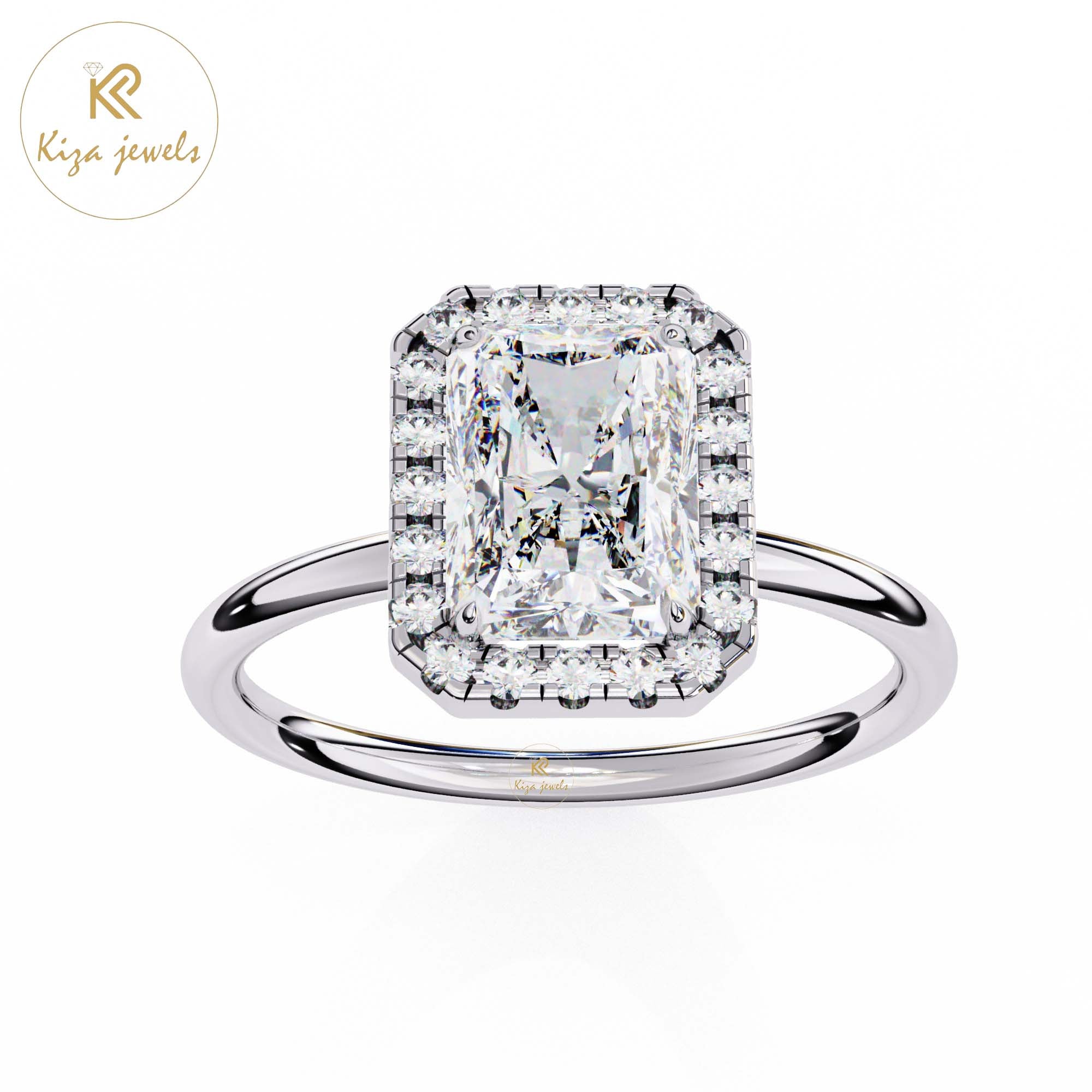 1.96 TDW Round & Radiant Cut Women's Diamond Solitaire Ring