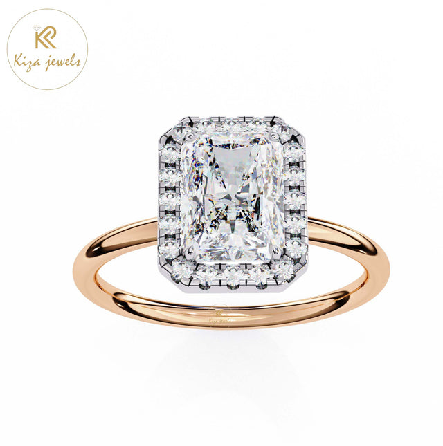 1.96 TDW Round & Radiant Cut Women's Diamond Solitaire Ring