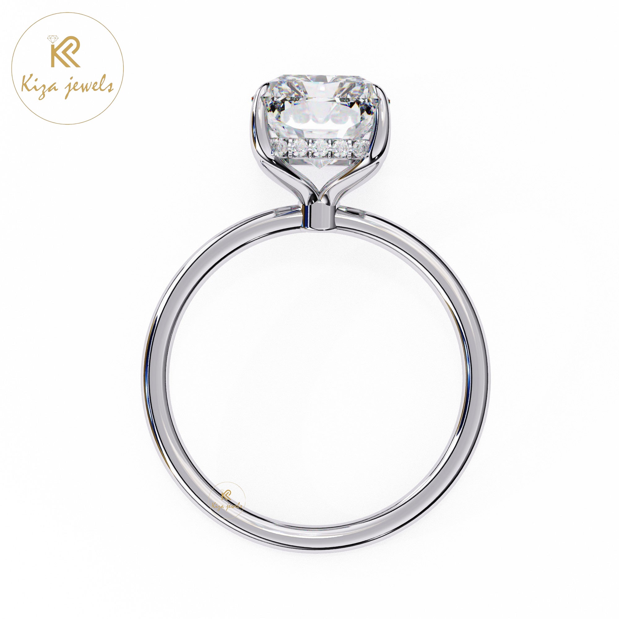 2.53 TDW Radiant & Round Cut Women's Diamond Solitaire Ring