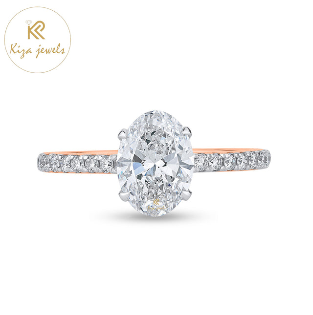 2.16 TDW Oval & Round Cut Diamond Women's Halo Ring