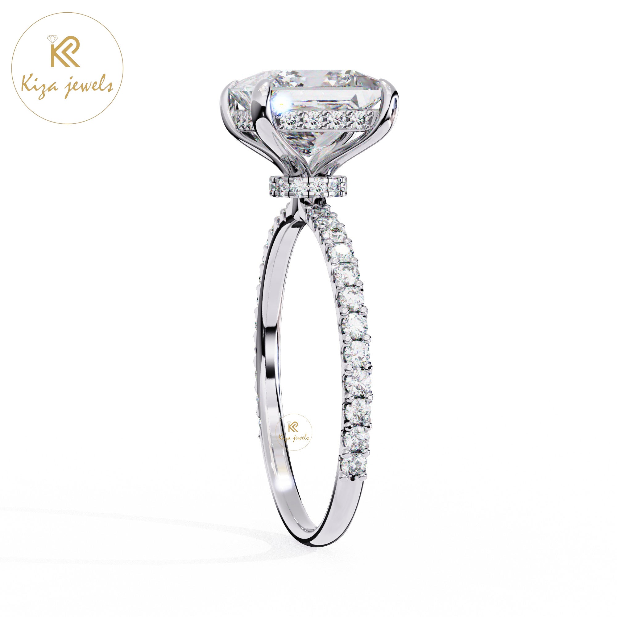 2.65 TDW Round & Princess Cut Women's Diamond Halo Ring