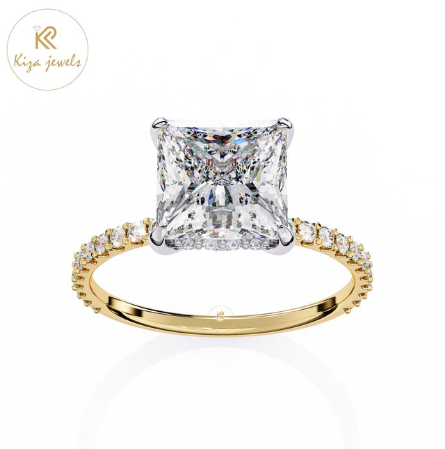 2.65 TDW Round & Princess Cut Women's Diamond Halo Ring