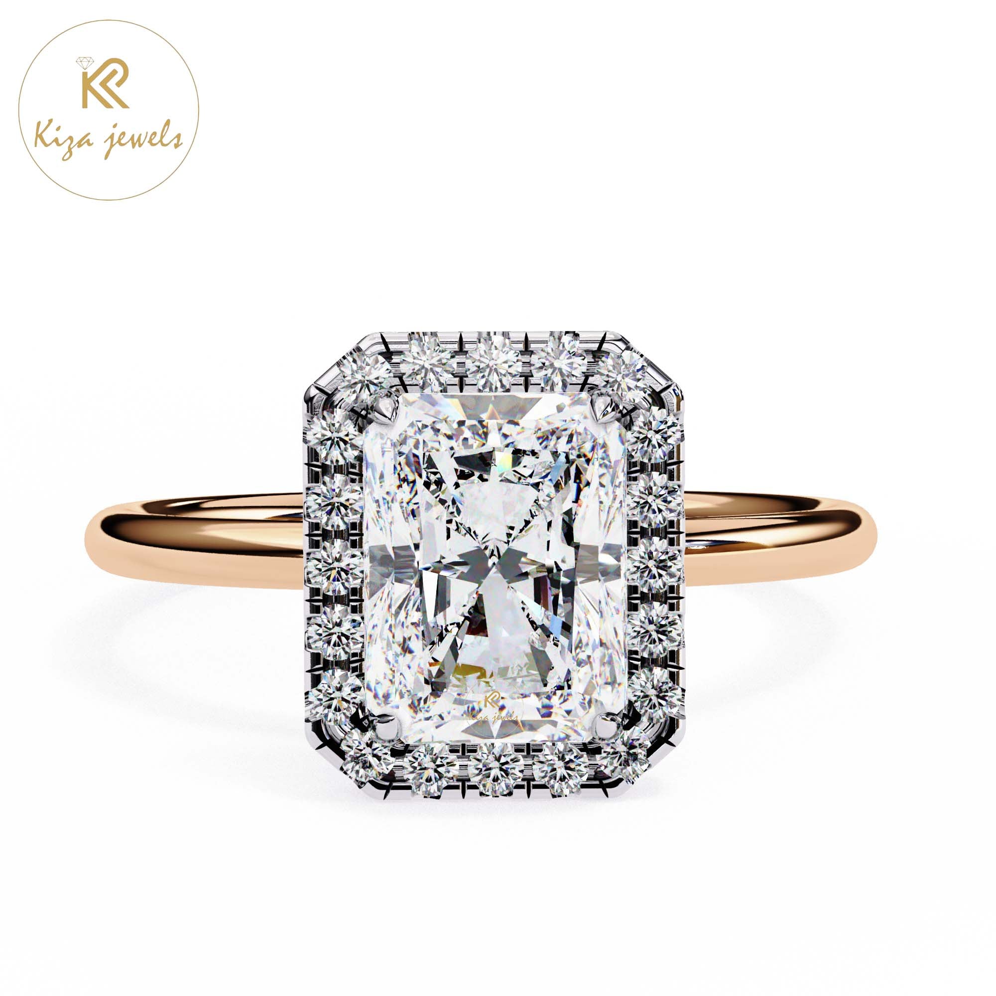 1.96 TDW Round & Radiant Cut Women's Diamond Solitaire Ring