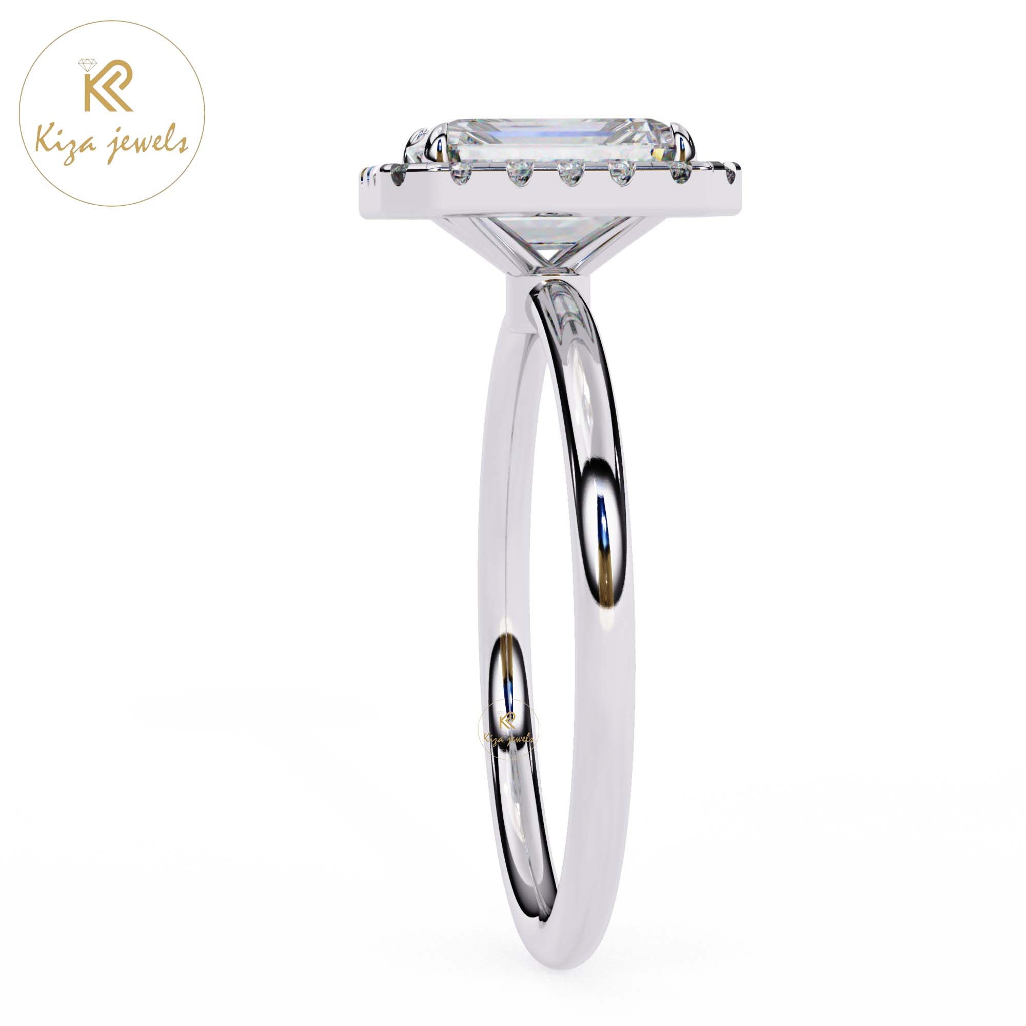 1.83 TDW Round & Emerald Cut Women's Diamond Minimalist Ring