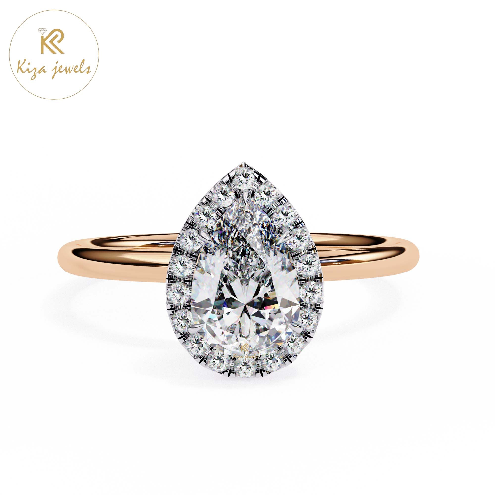 1.35 TDW Round Cut Women's Diamond Minimalist Ring