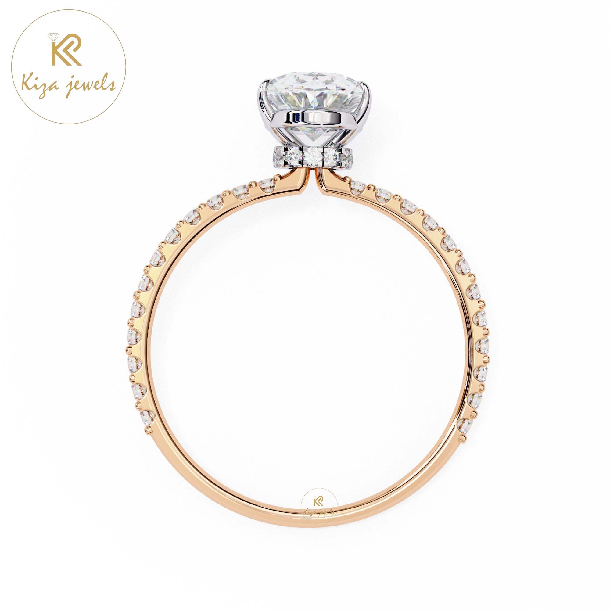 1.495 TDW Oval & Round Cut Women's Diamond Halo Ring