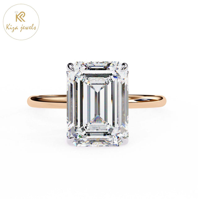 2.62 TDW Emerald & Round Cut Women's Diamond Halo Ring