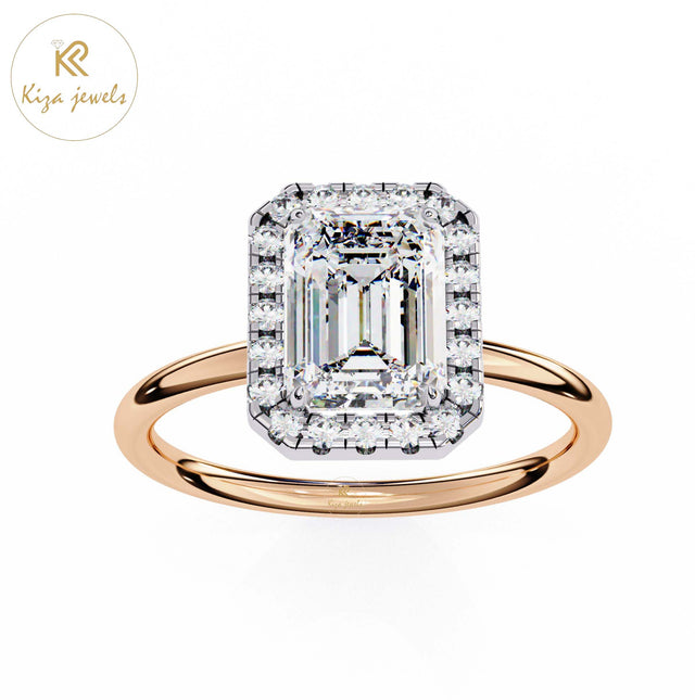 1.83 TDW Round & Emerald Cut Women's Diamond Minimalist Ring