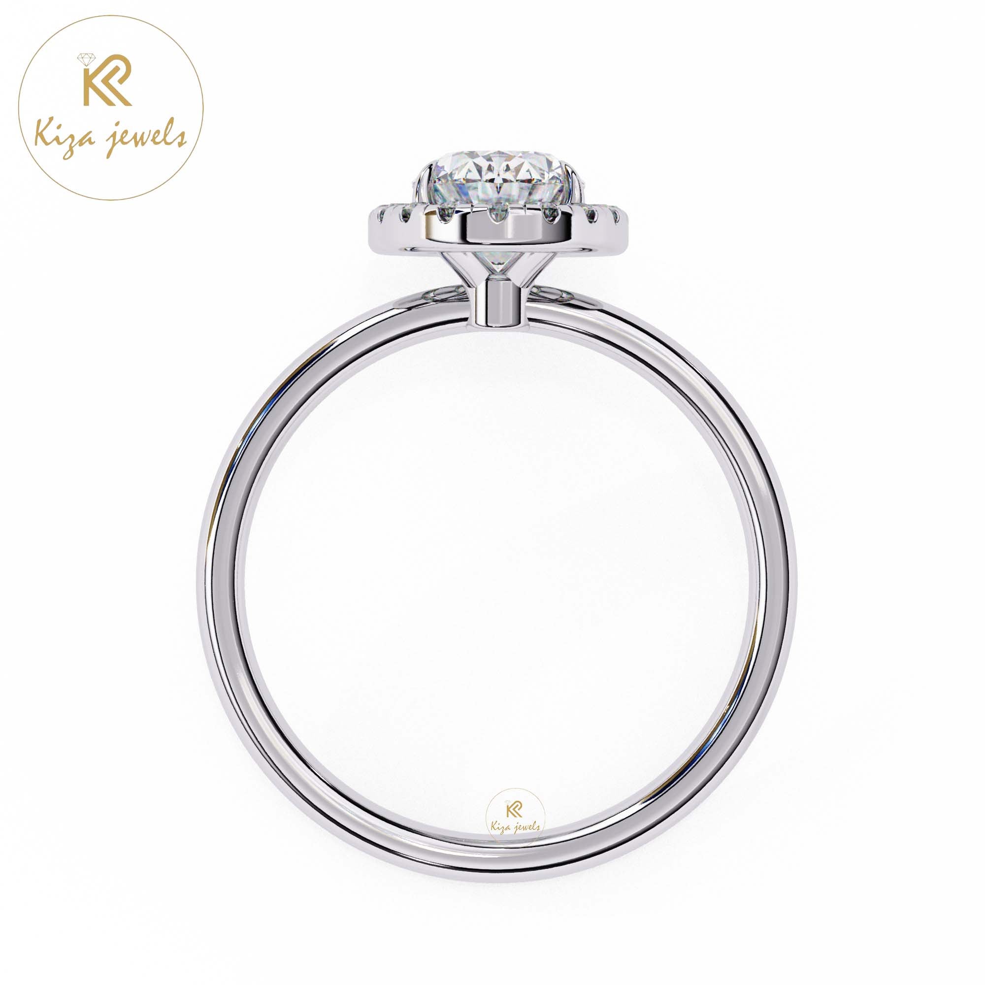 1.24 TDW Oval & Round Cut Women's Diamond Solitaire Ring