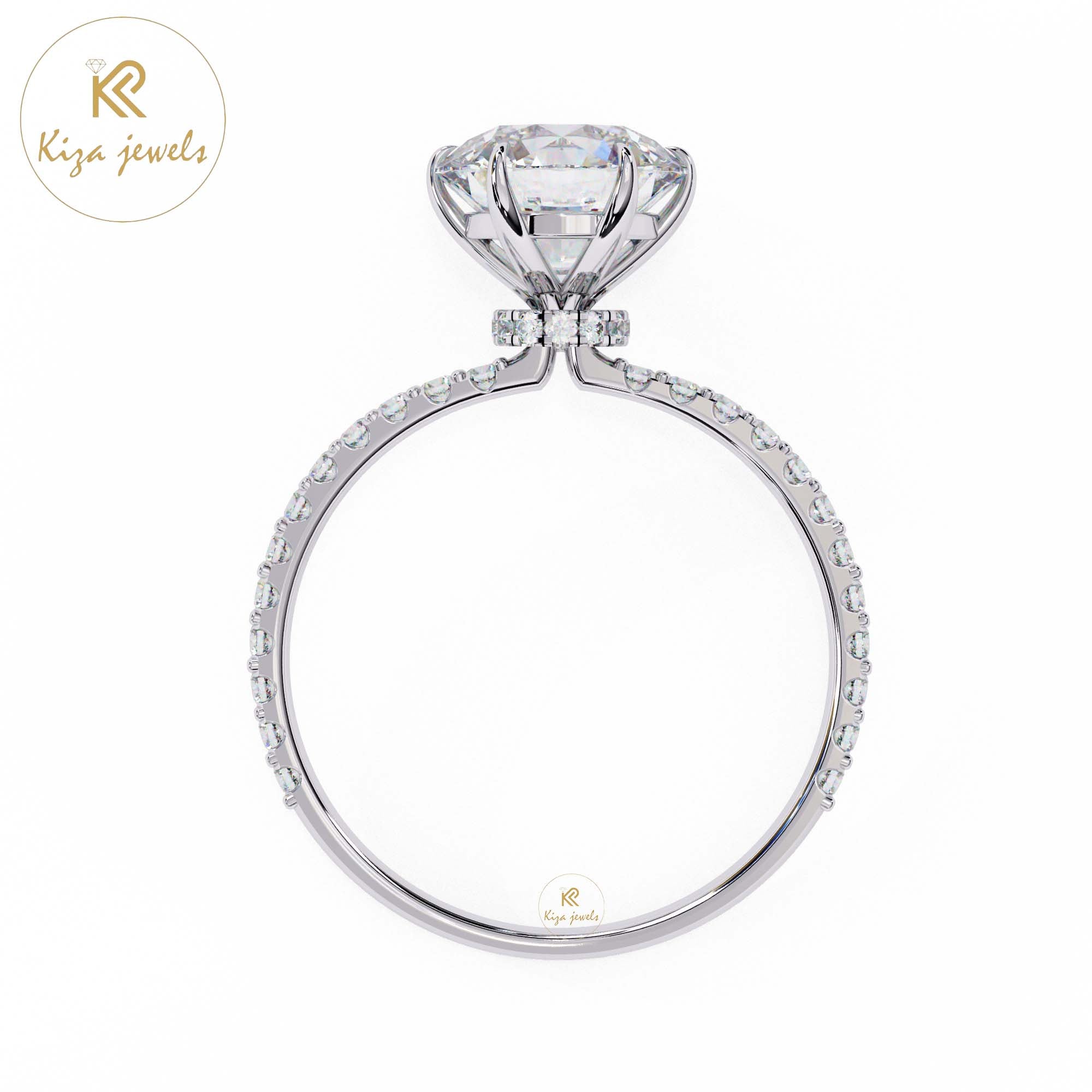 2.215 TDW Round Cut Women's Diamond Halo Ring