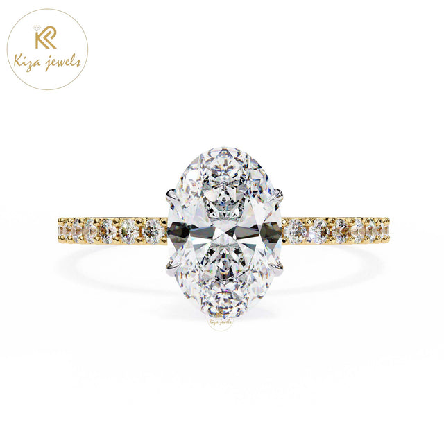 1.495 TDW Oval & Round Cut Women's Diamond Halo Ring