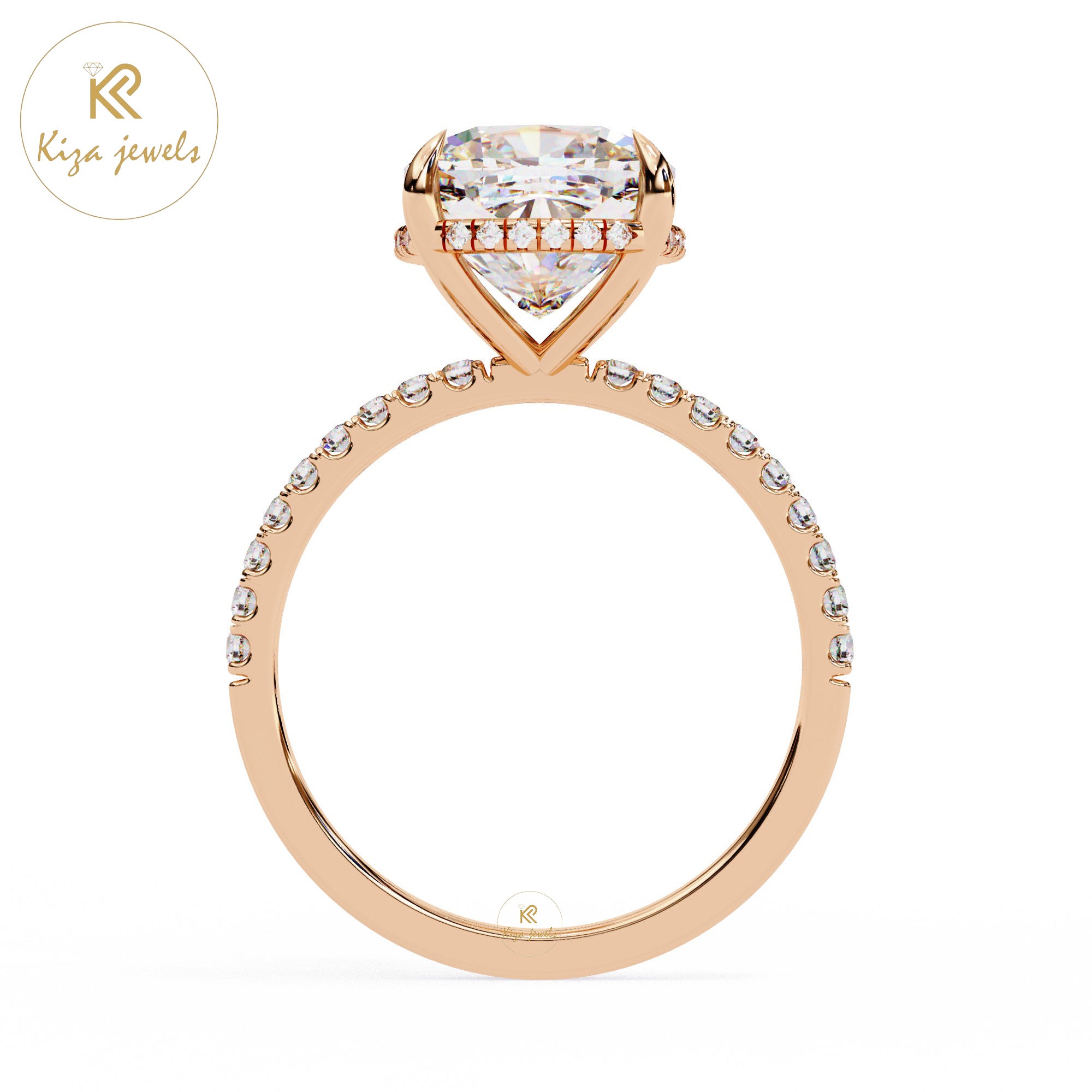 3.53 TDW Round & Cushion Cut Women's Diamond Halo Ring