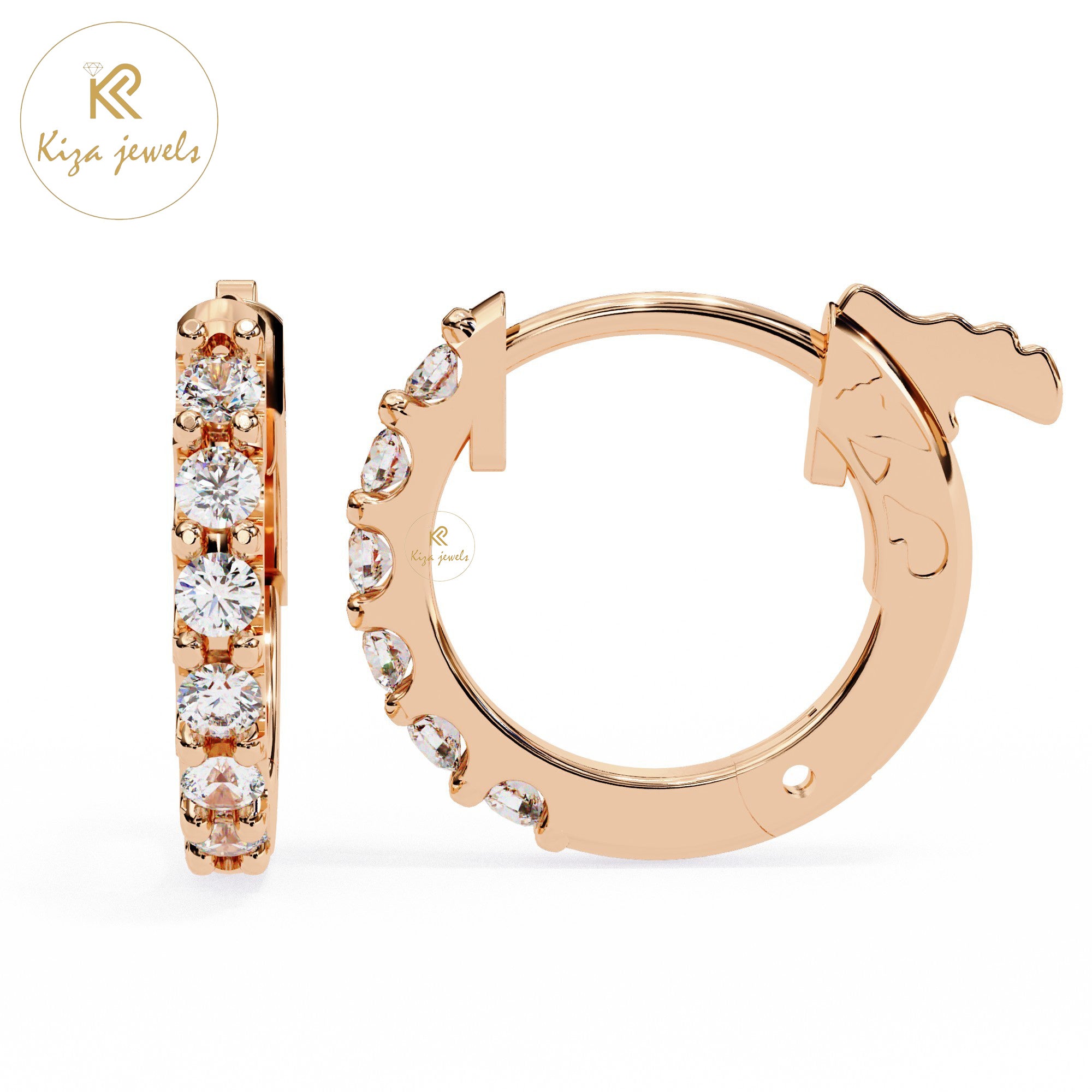 0.18 TDW Round Cut Diamond Women's Hoop Earring