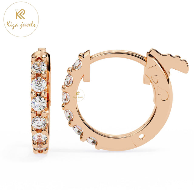 0.18 TDW Round Cut Diamond Women's Hoop Earring