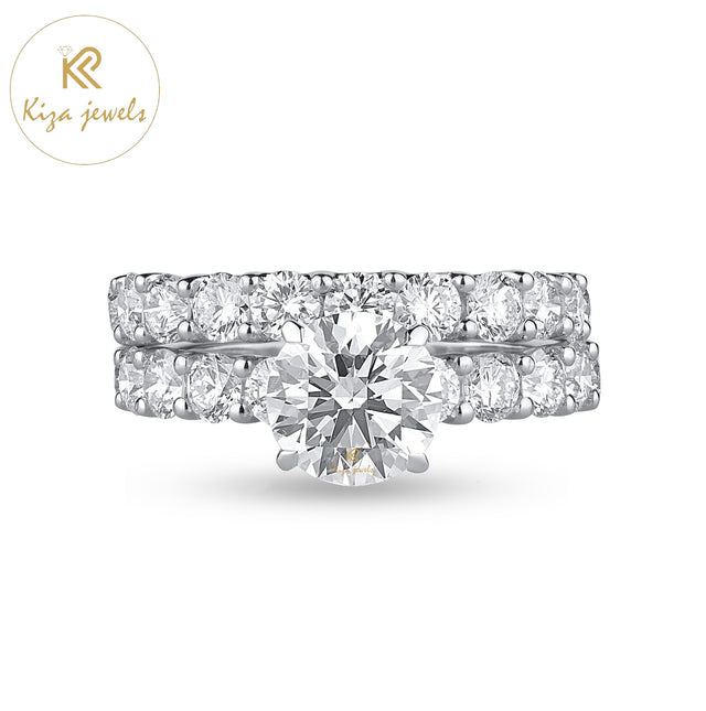 3.32 TDW Round Cut Diamond  Women's Ring with band