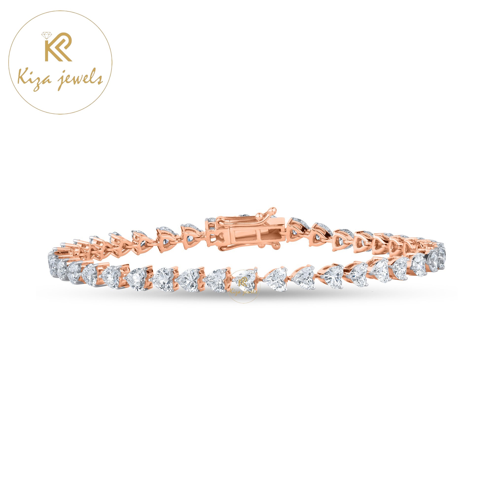 4.44 TDW Heart Cut Diamond Slider Bracelet