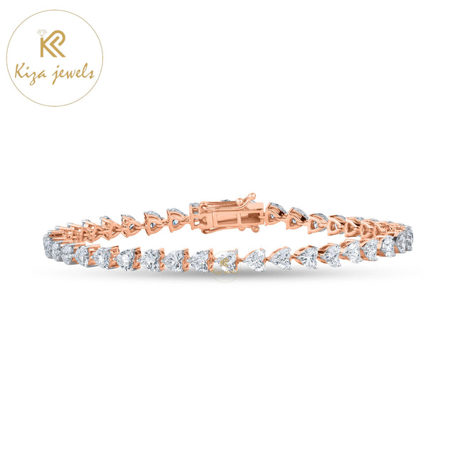 4.44 TDW Heart Cut Diamond Slider Bracelet