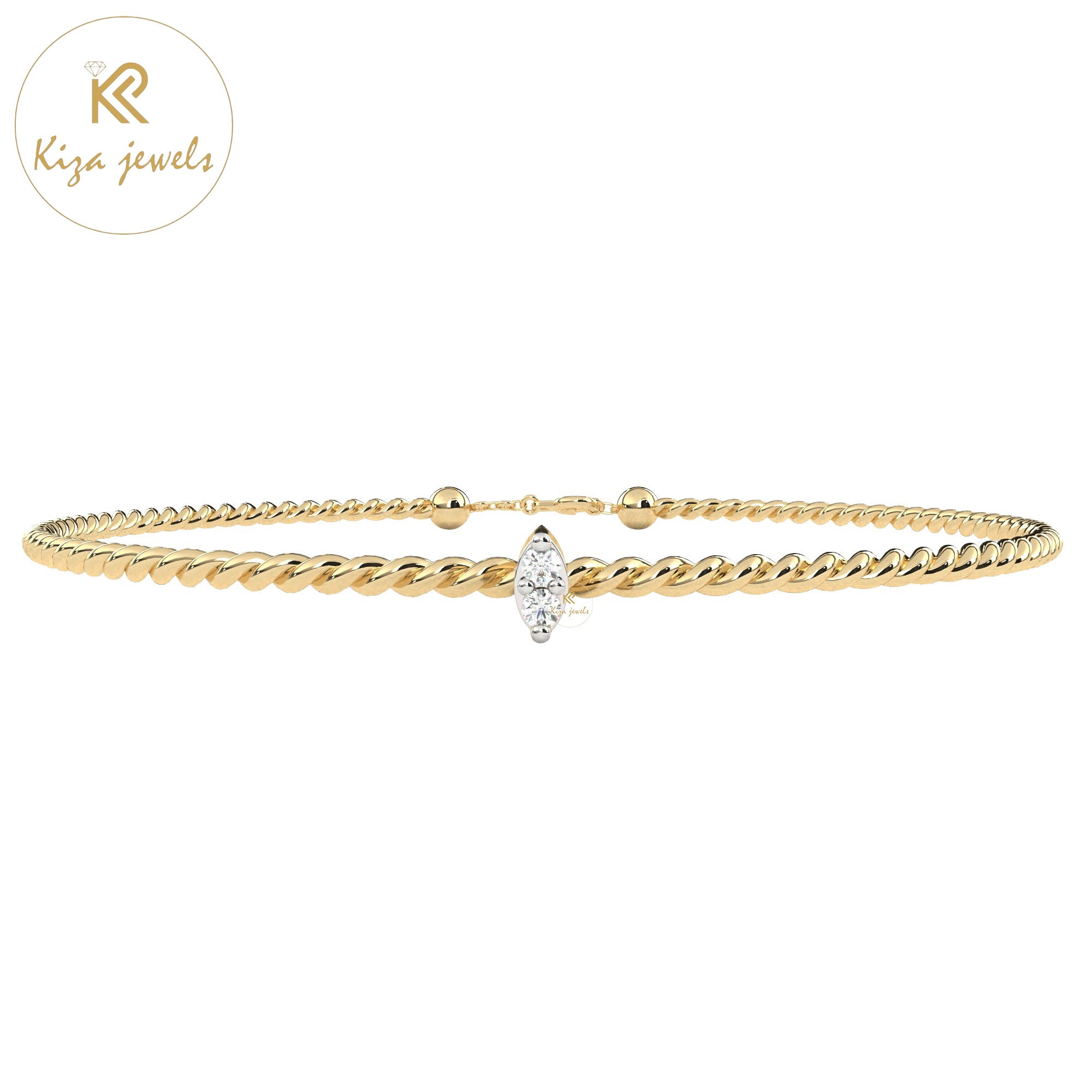 0.01 TDW Round Cut Diamond Women's Slider Bracelet