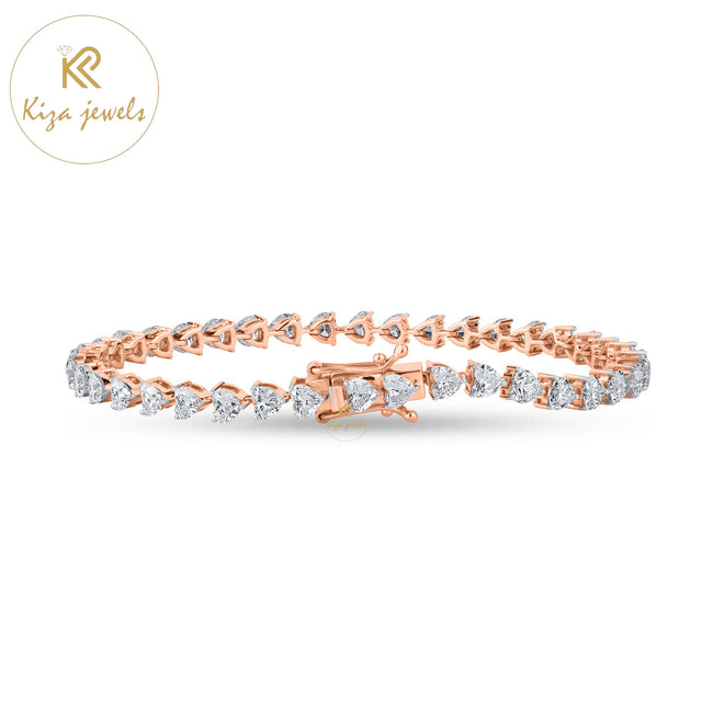 4.44 TDW Heart Cut Diamond Slider Bracelet