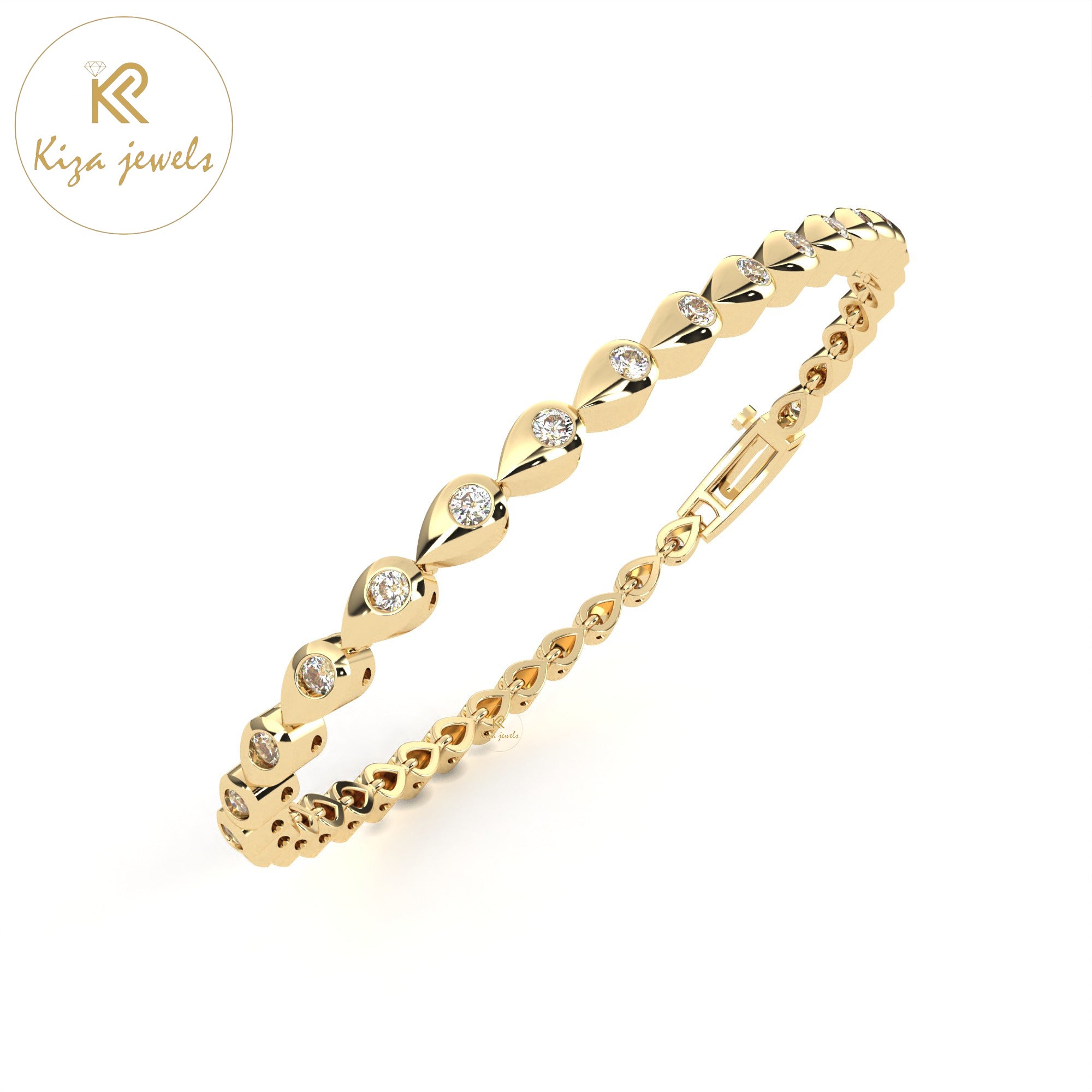 1.02 TDW Round Cut Diamond Women's Slider Bracelet