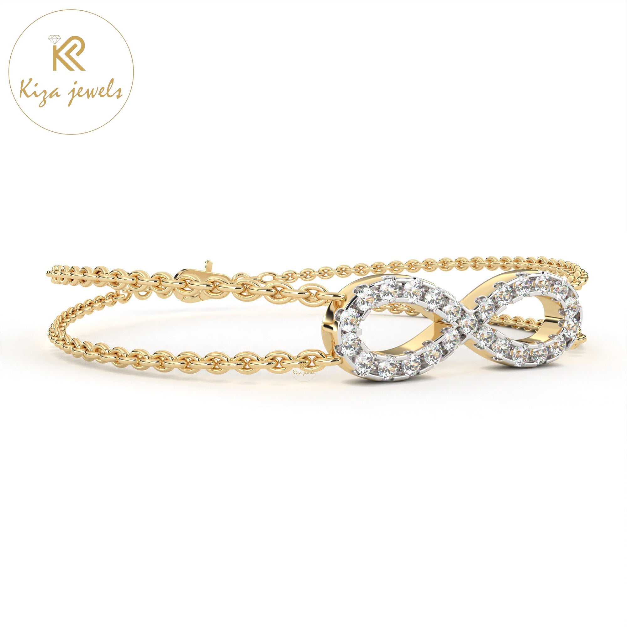 0.39 TDW Round Cut Diamond Women's Slider Bracelet