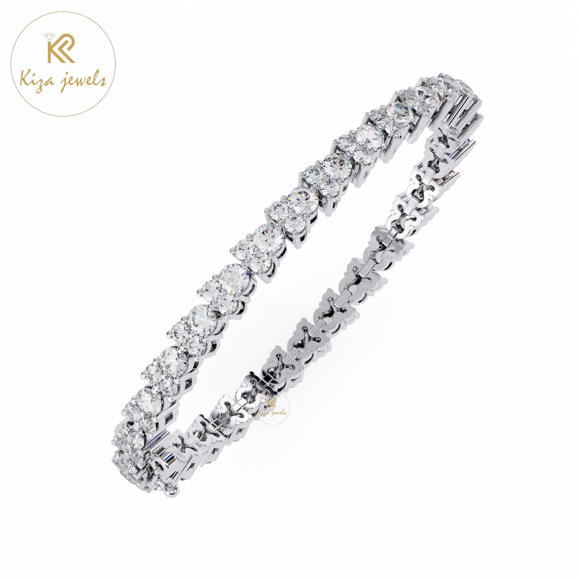 1.054 TDW Round Cut Diamond Women's Slider Bracelet