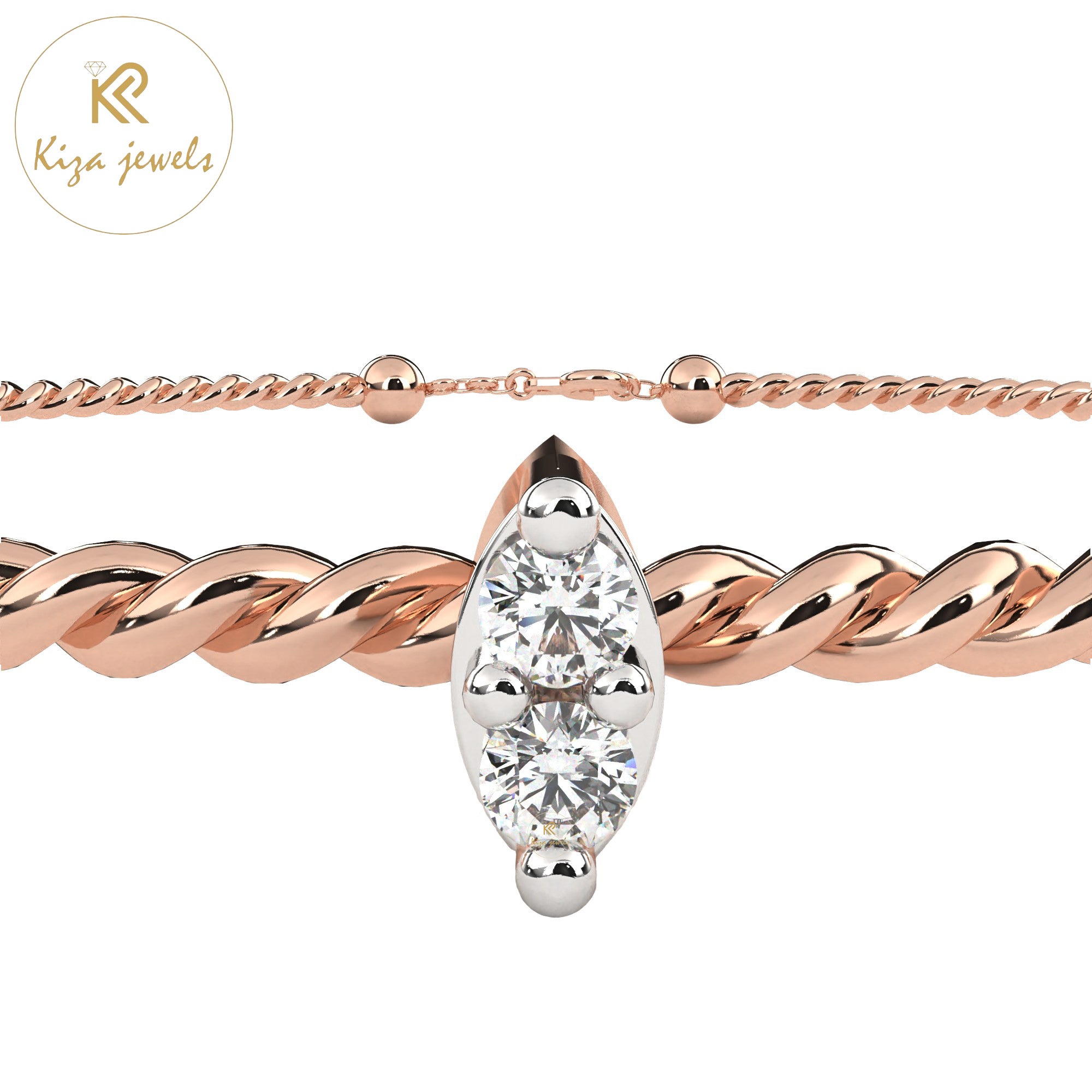 0.01 TDW Round Cut Diamond Women's Slider Bracelet