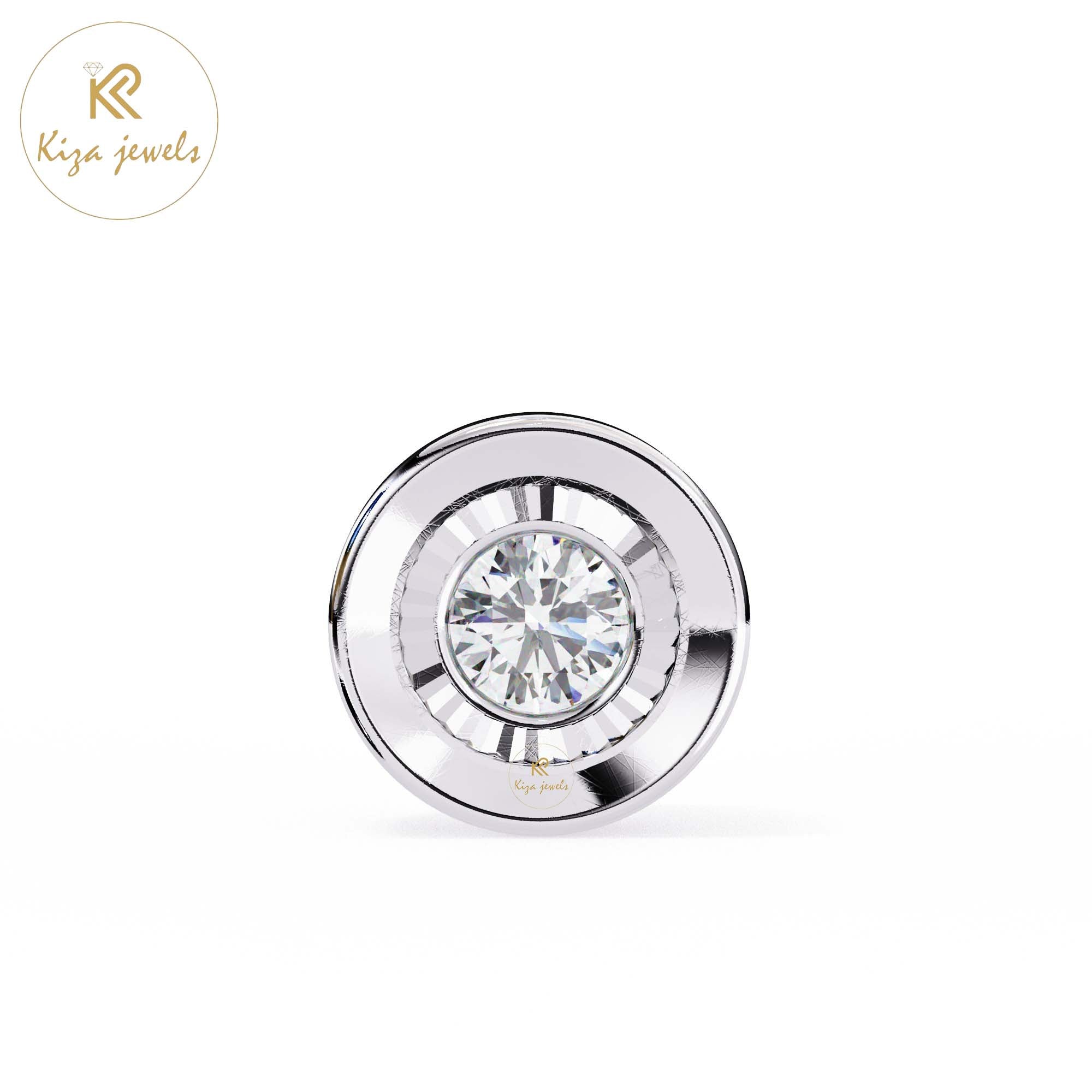 0.26 TDW Round Cut Diamond Solitaire Pendant With Chain