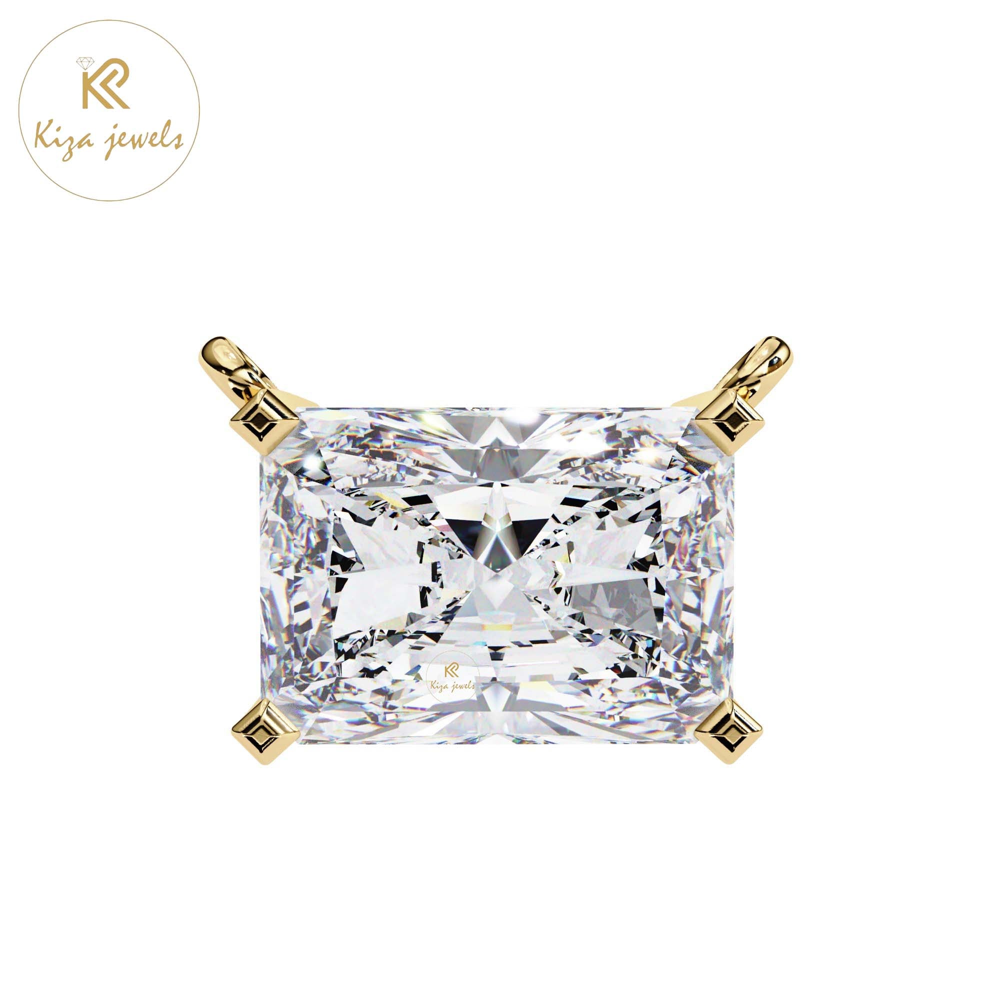 1.95 TDW Radiant Cut Diamond Solitaire Pendant With Chain