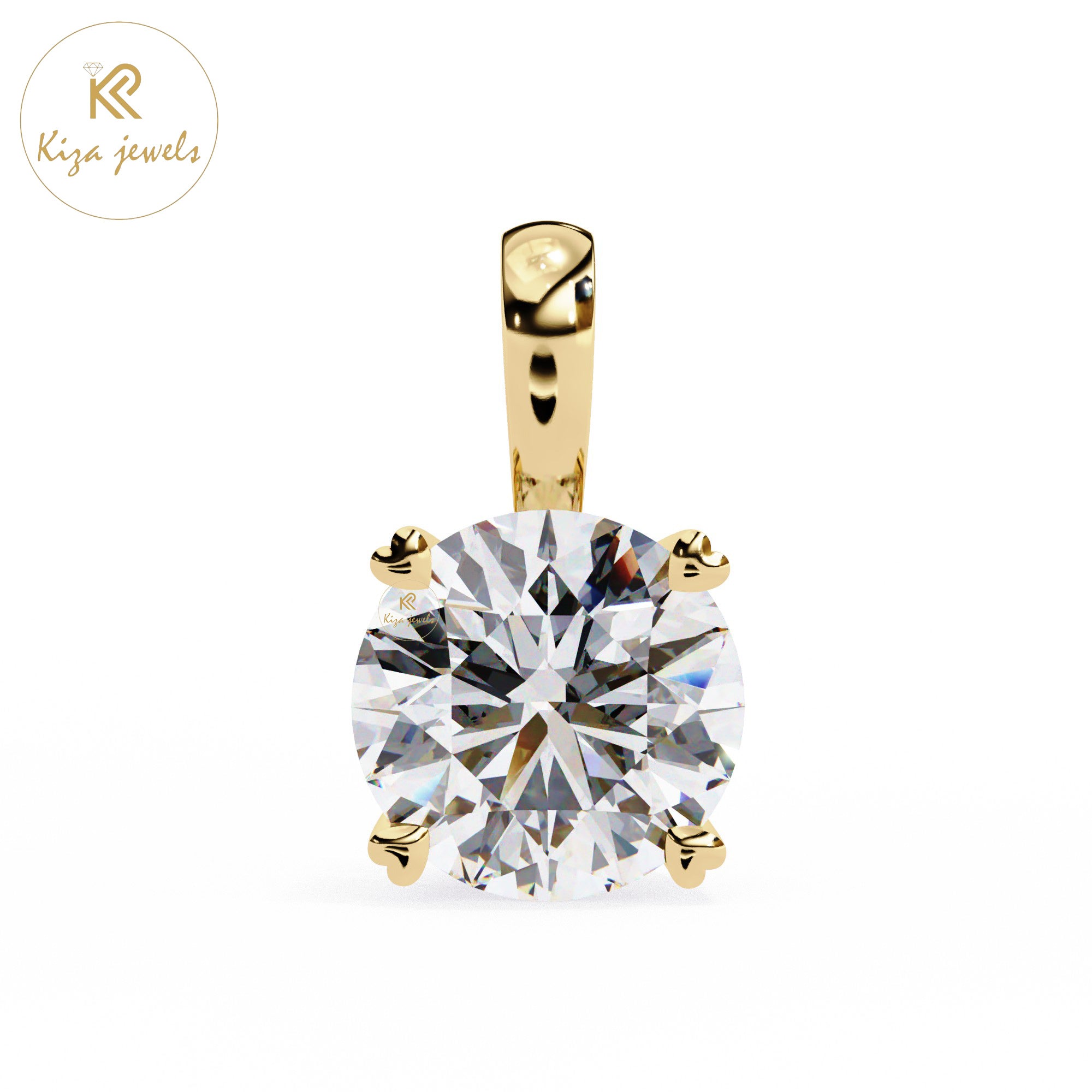 0.80 TDW Round Cut Diamond Solitaire Pendant With Chain