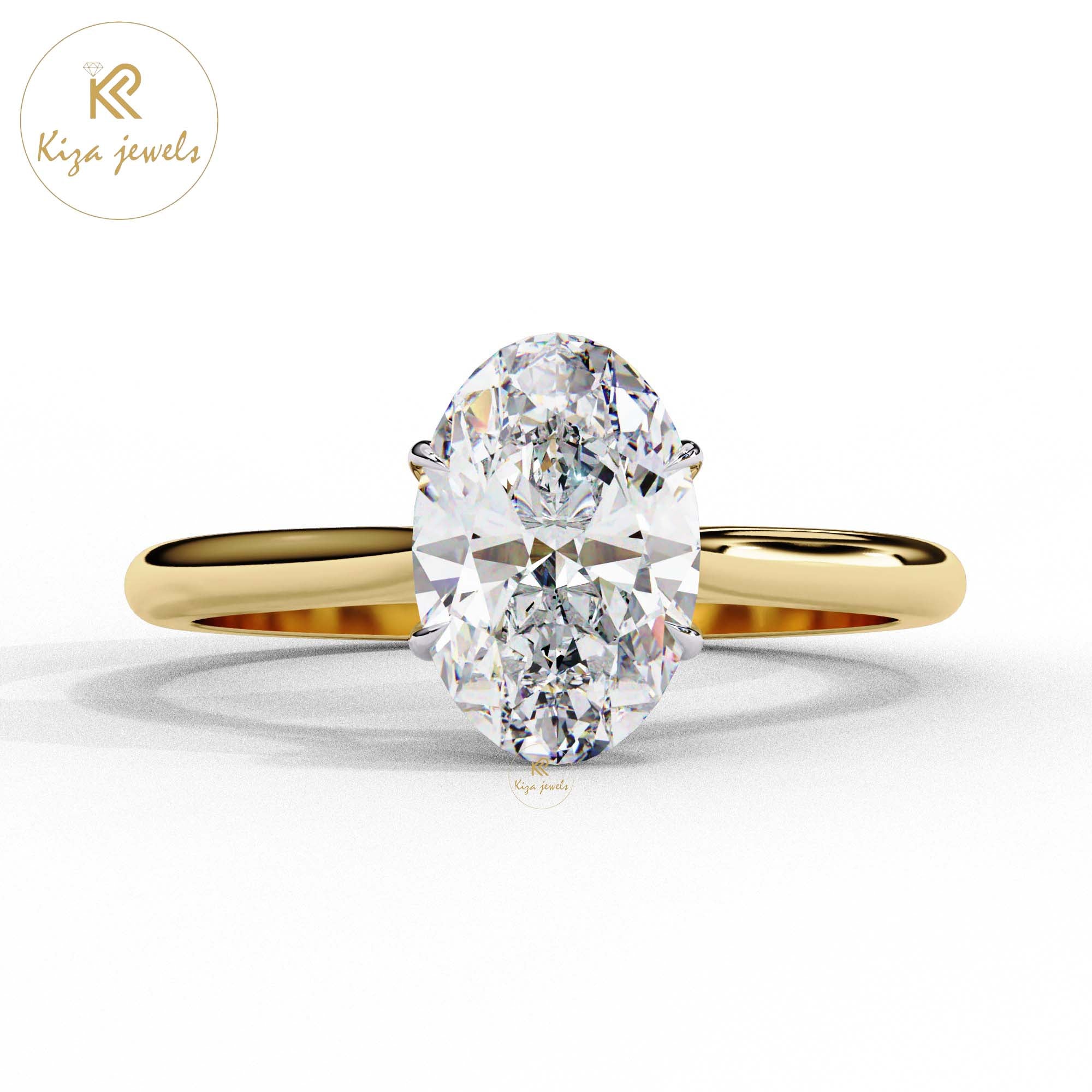 1.20 TDW Oval Cut Women's Diamond Solitaire Ring