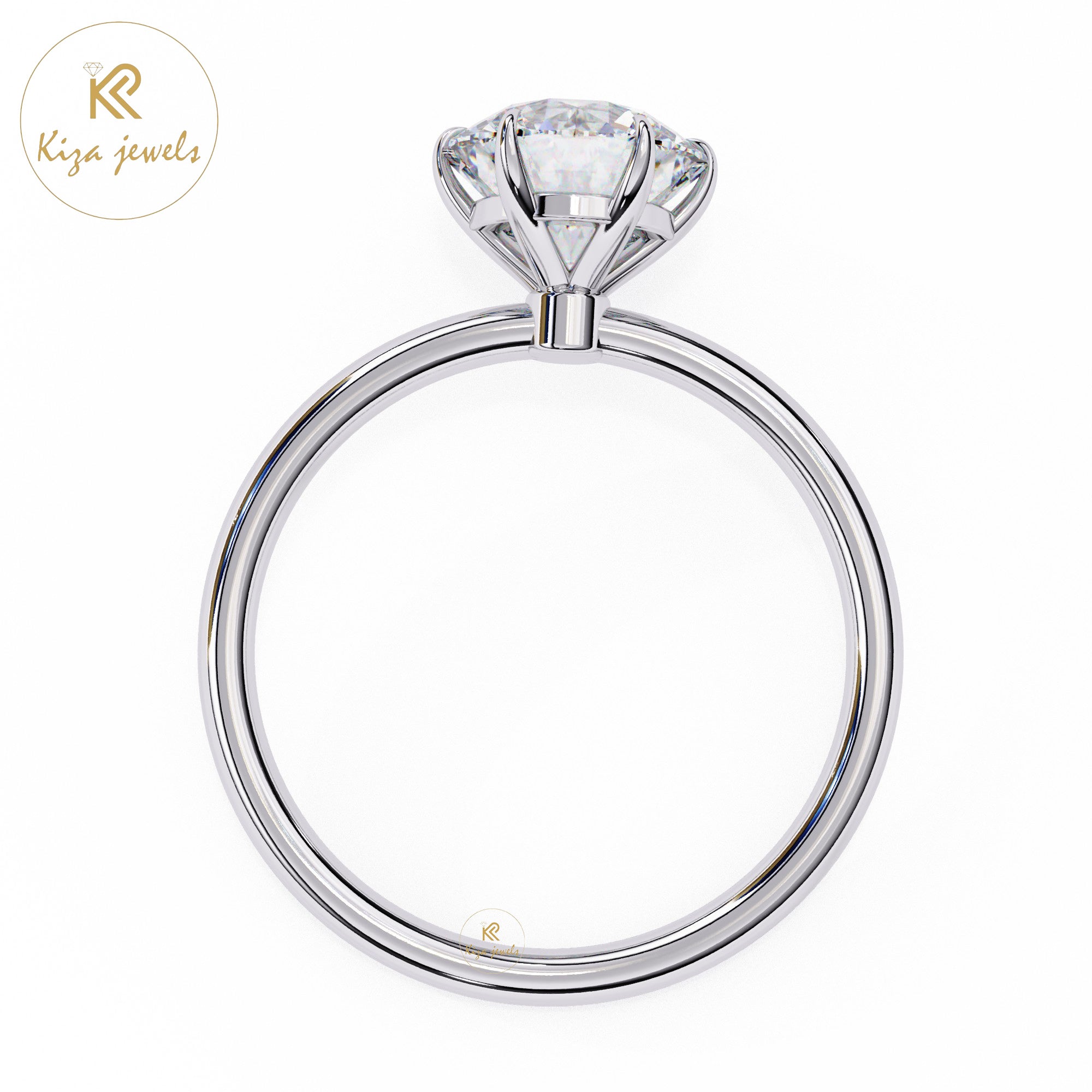 1.92 TDW Round Cut Women's Diamond Solitaire Ring