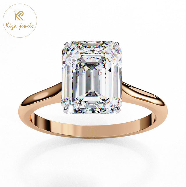 2.56 TDW Emerald Cut Women's Diamond Solitaire Ring