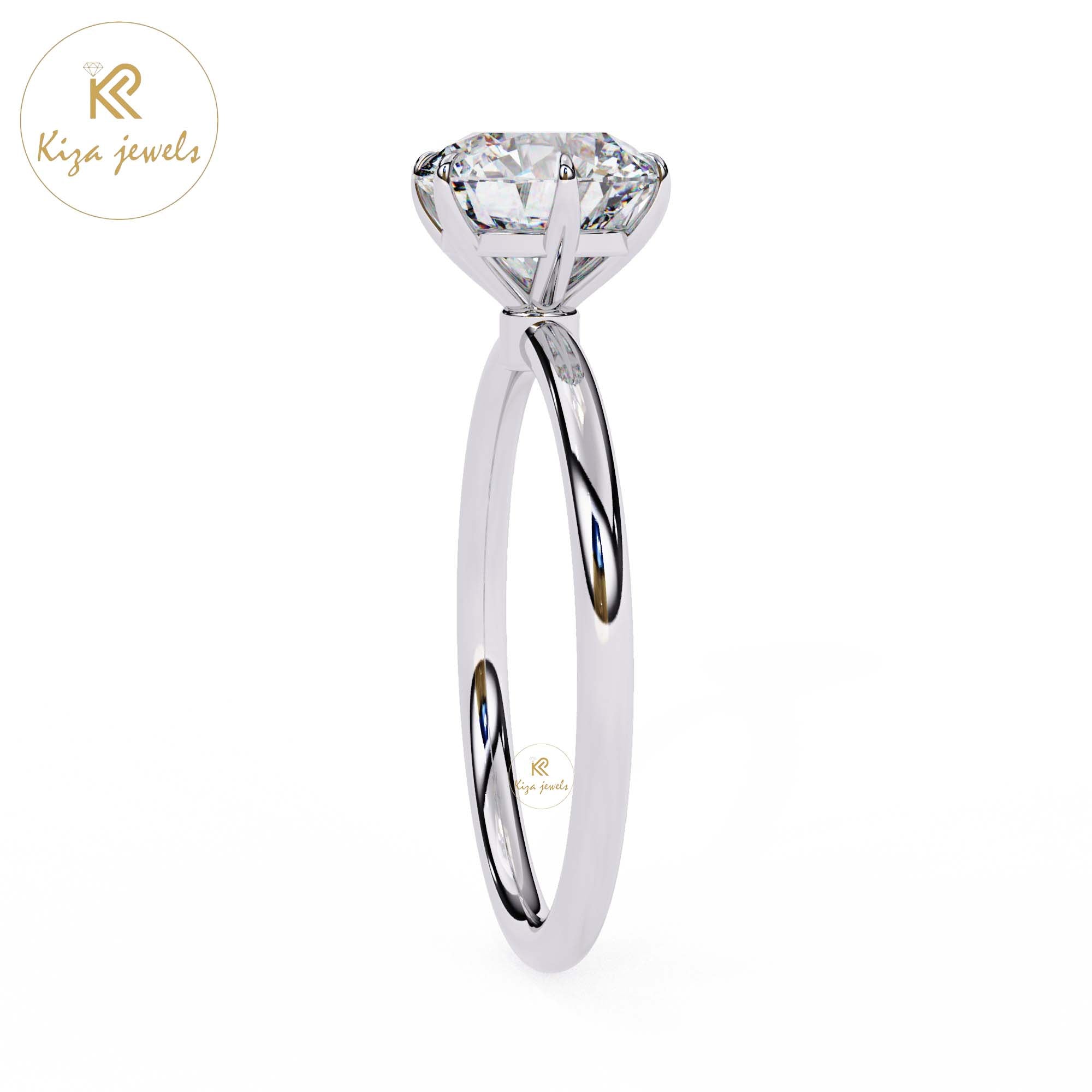 1.92 TDW Round Cut Women's Diamond Solitaire Ring