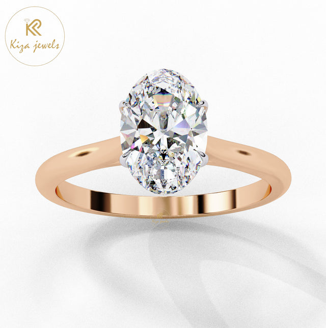 1.20 TDW Oval Cut Women's Diamond Solitaire Ring