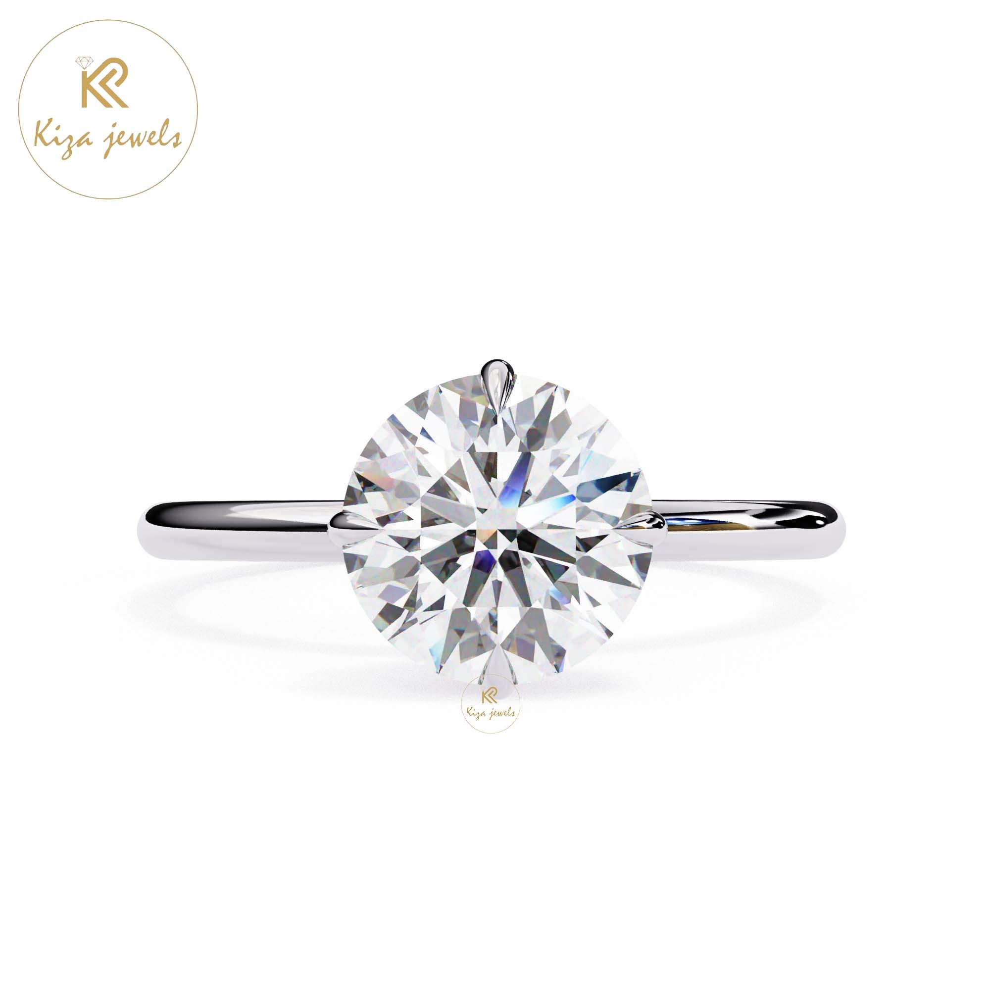 1.92 TDW Round Cut Women's Diamond Solitaire Ring