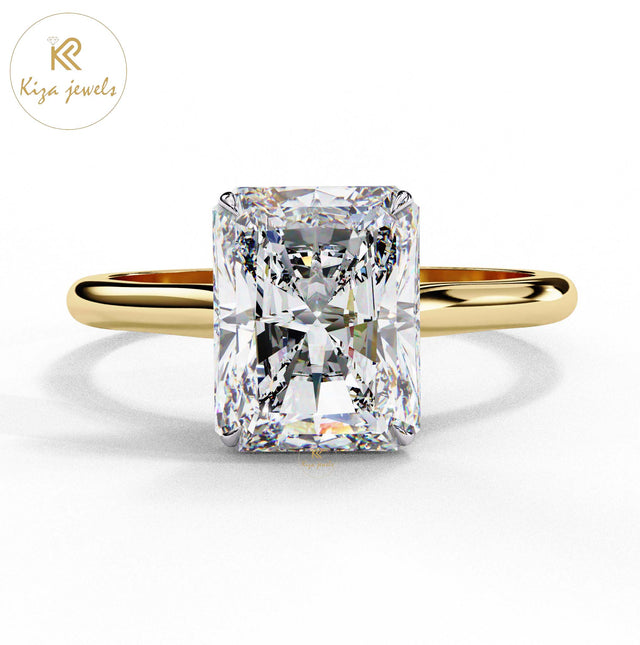 2.94 TDW Radiant Cut Women's Diamond Solitaire Ring