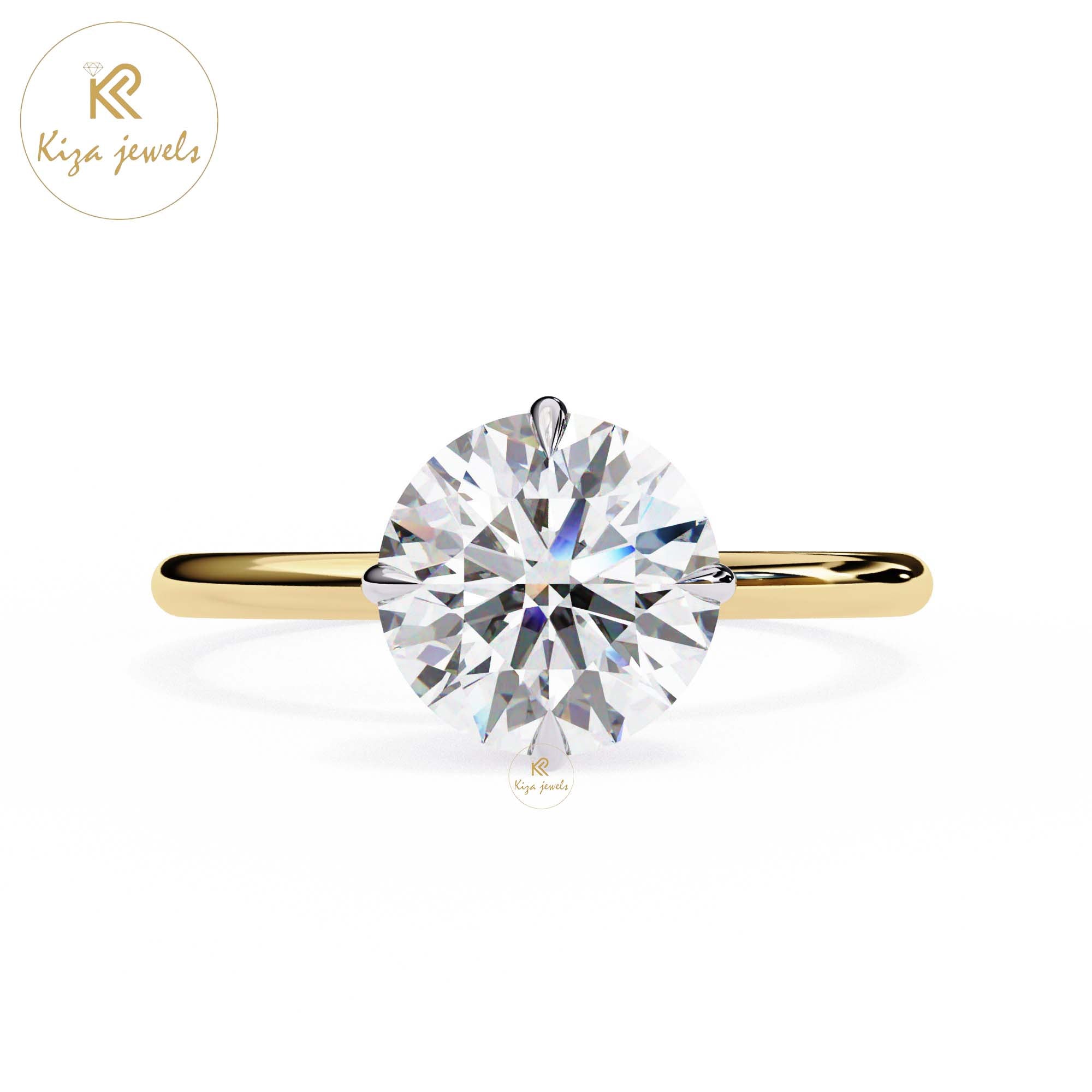 1.92 TDW Round Cut Women's Diamond Solitaire Ring