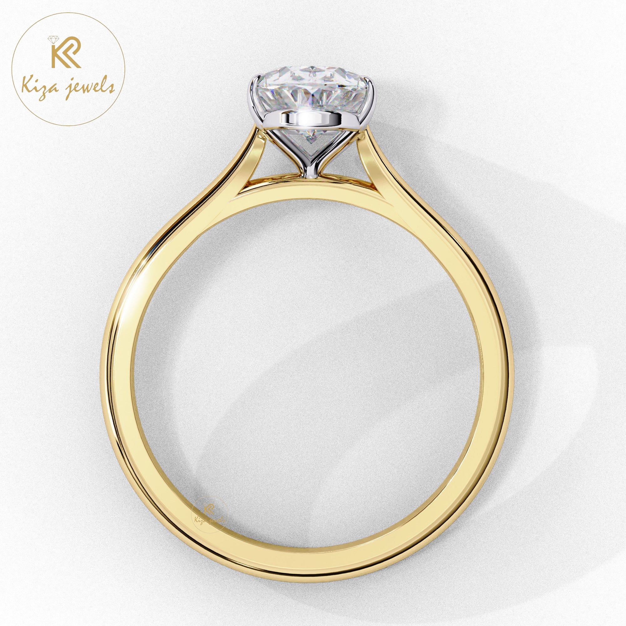 1.20 TDW Oval Cut Women's Diamond Solitaire Ring