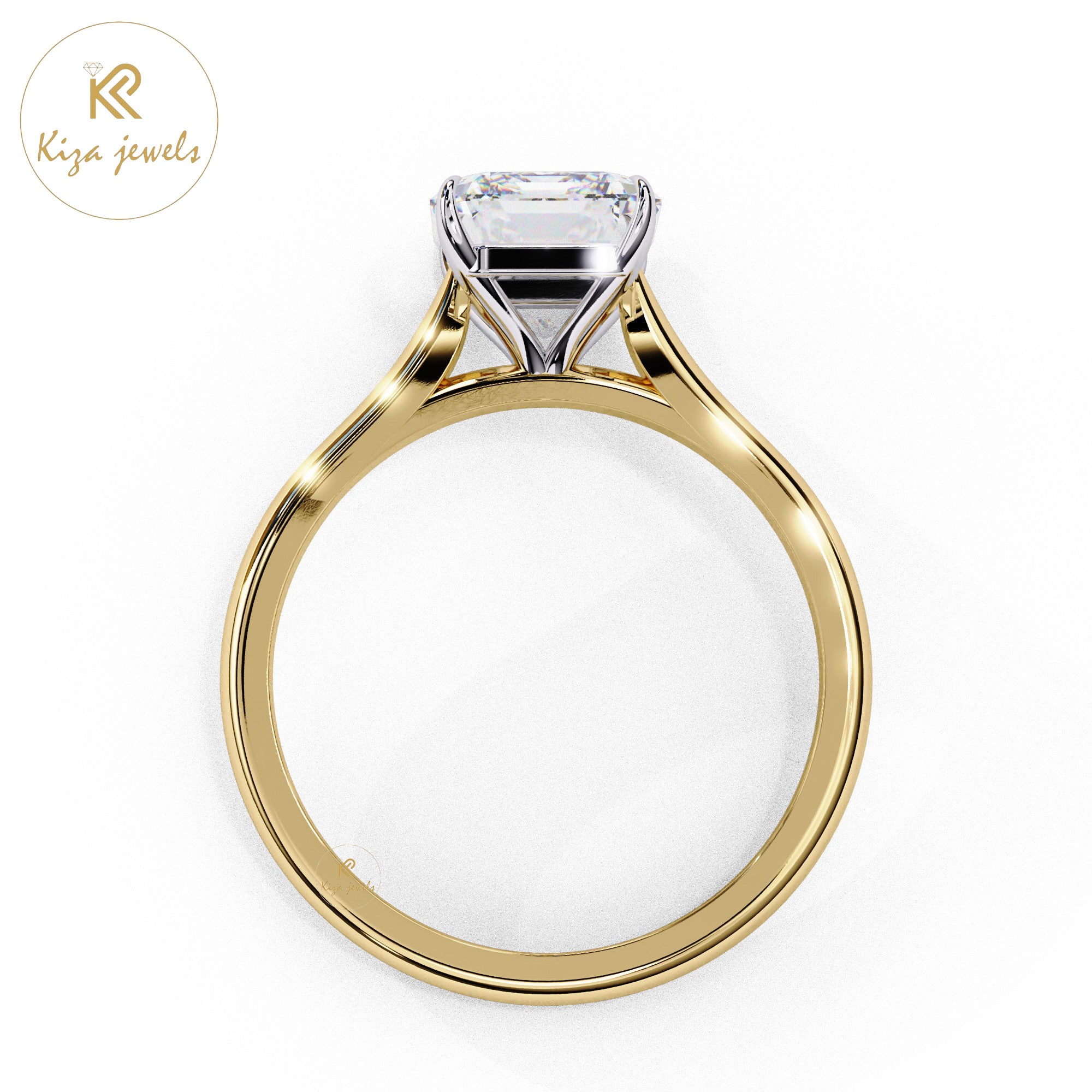 2.56 TDW Emerald Cut Women's Diamond Solitaire Ring