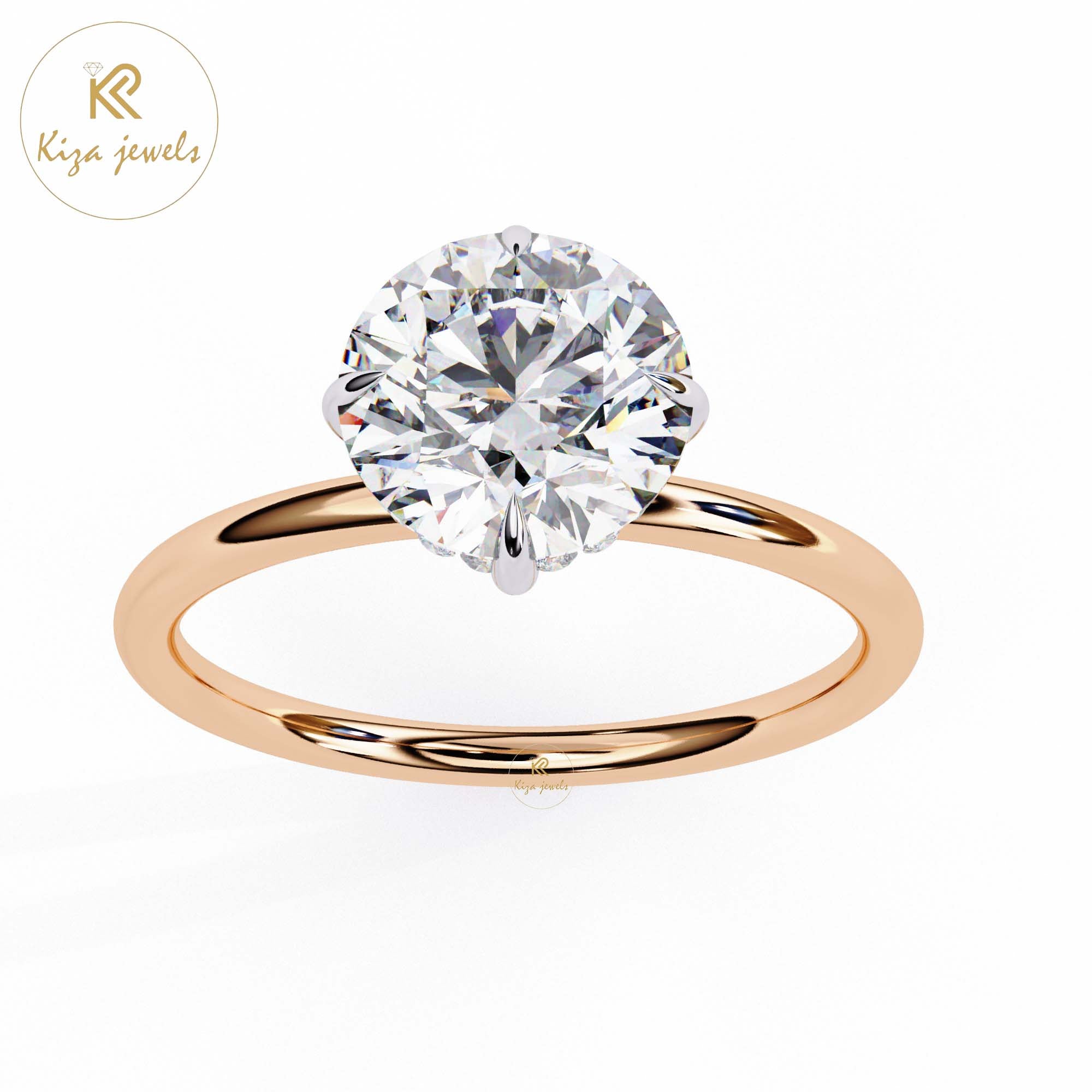 1.92 TDW Round Cut Women's Diamond Solitaire Ring