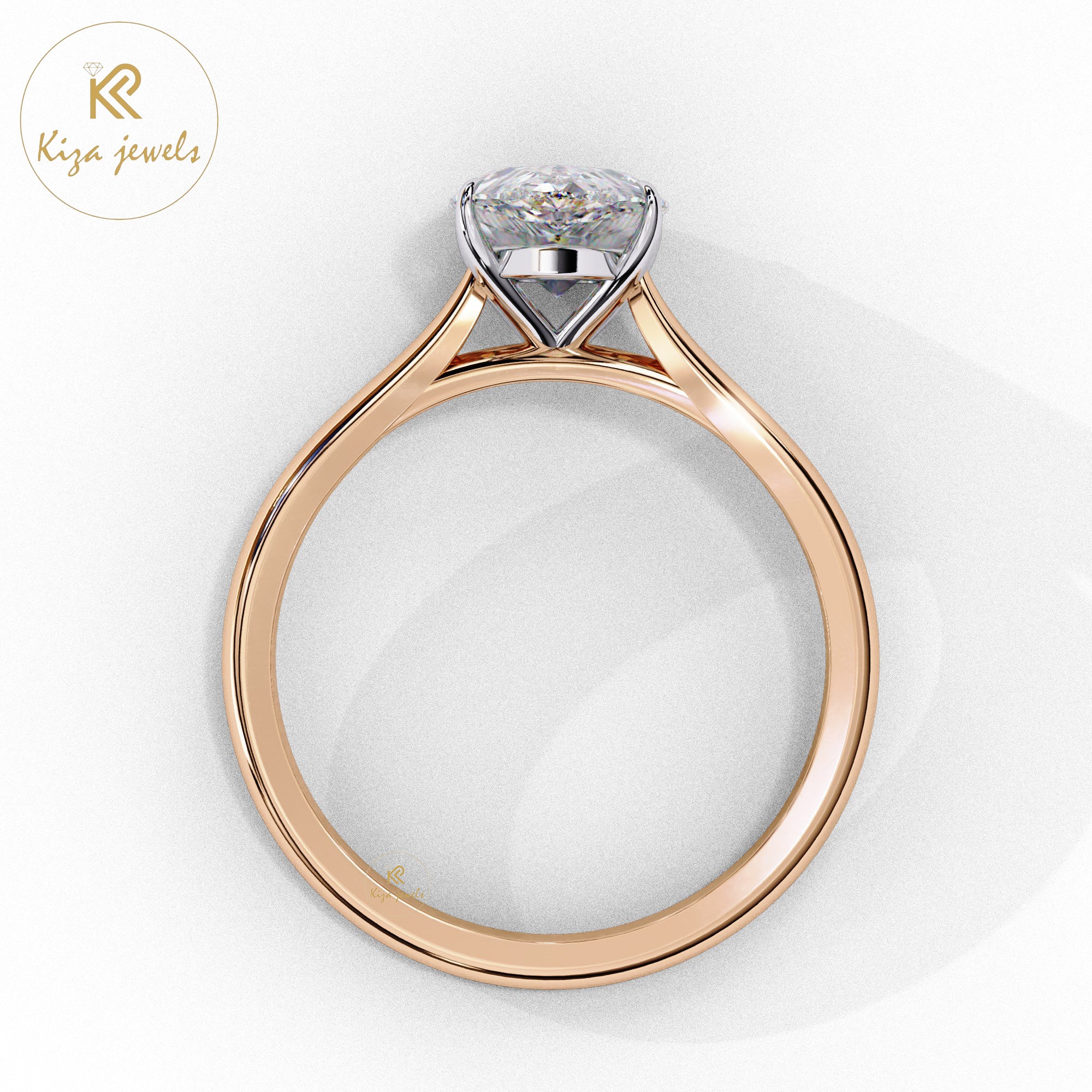 0.89 TDW Pear Cut Women's Diamond Solitaire Ring