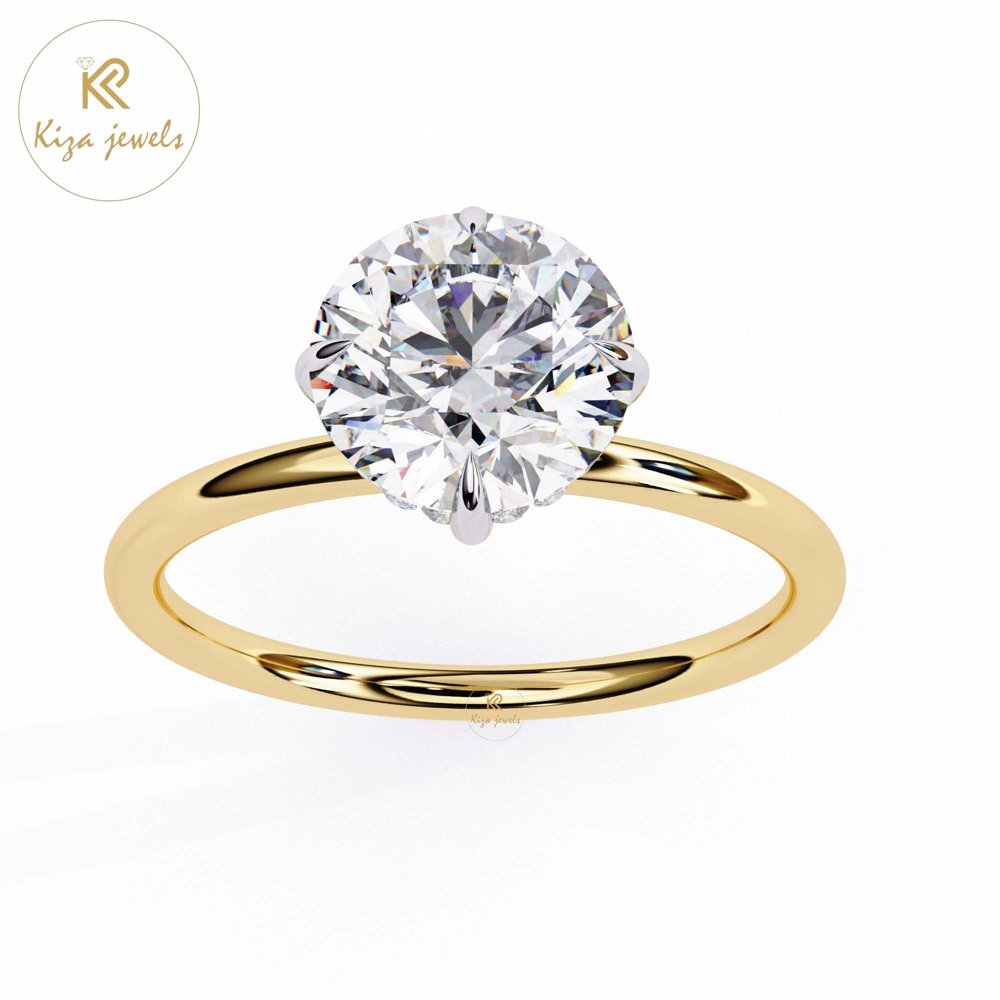 1.92 TDW Round Cut Women's Diamond Solitaire Ring