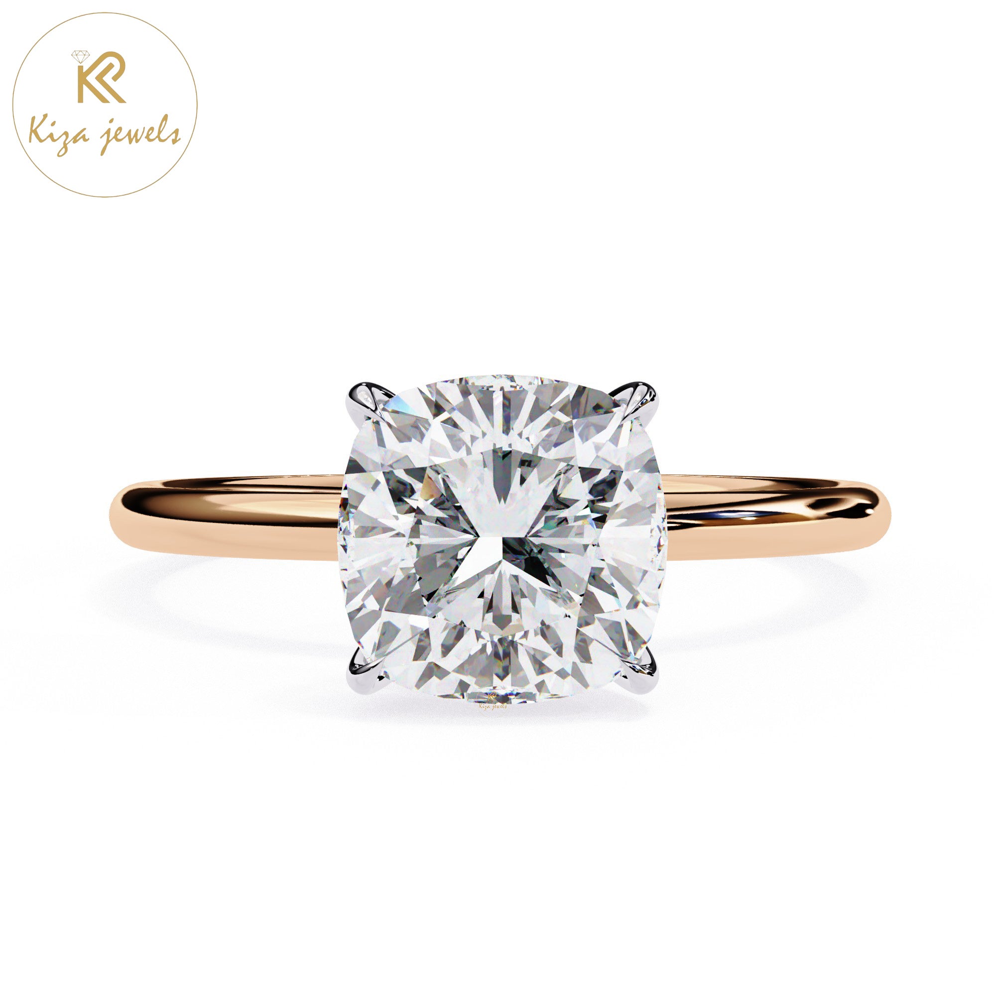 2.65 TDW Cushion Cut Women's Diamond Solitaire Ring