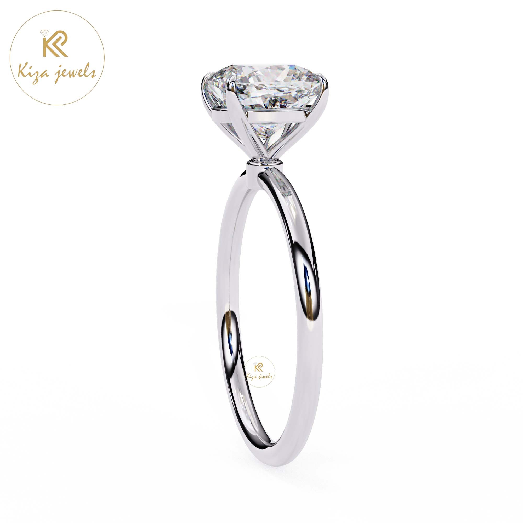 2.65 TDW Cushion Cut Women's Diamond Solitaire Ring