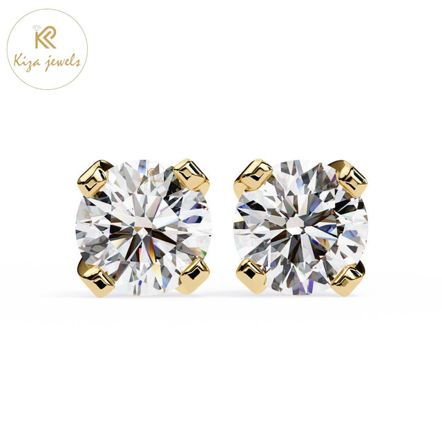 2.57 TDW Round Cut Diamond Women's Stud Earring