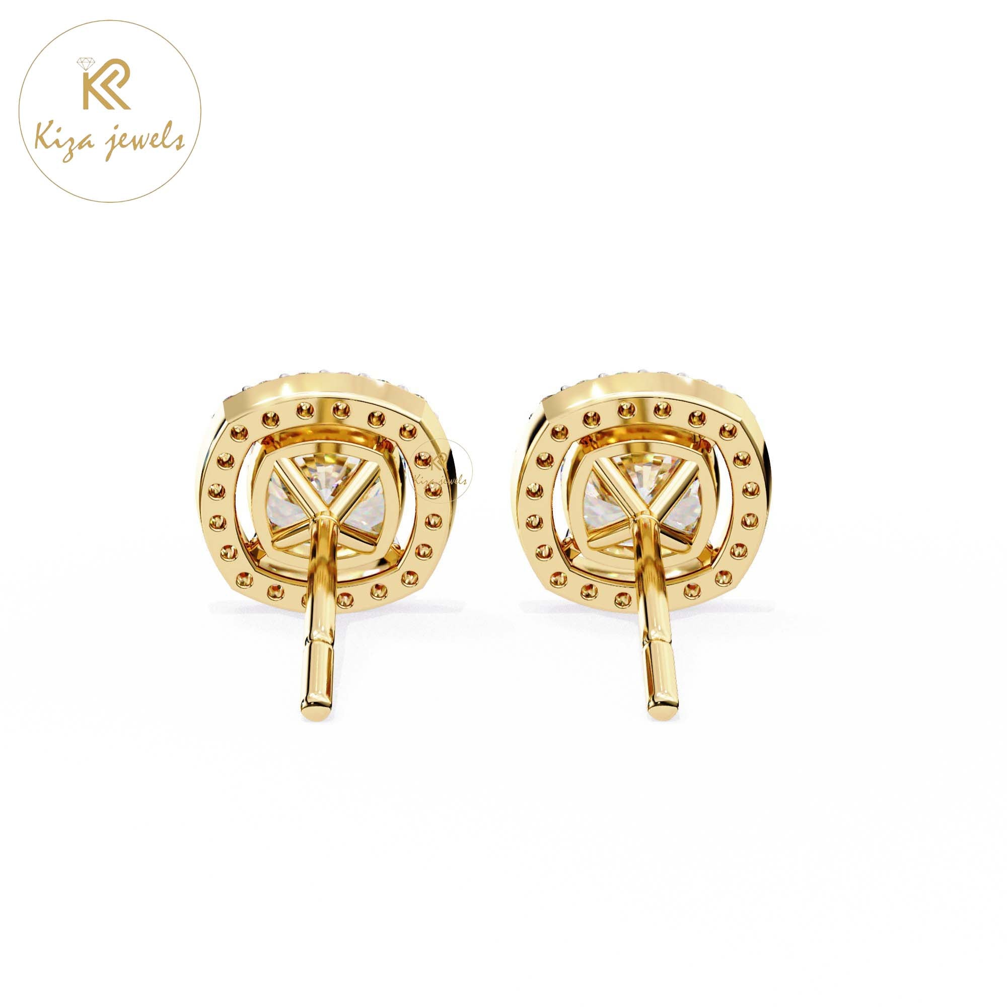 1.92 TDW Cushion & Round Cut Diamond Women's Stud Earring